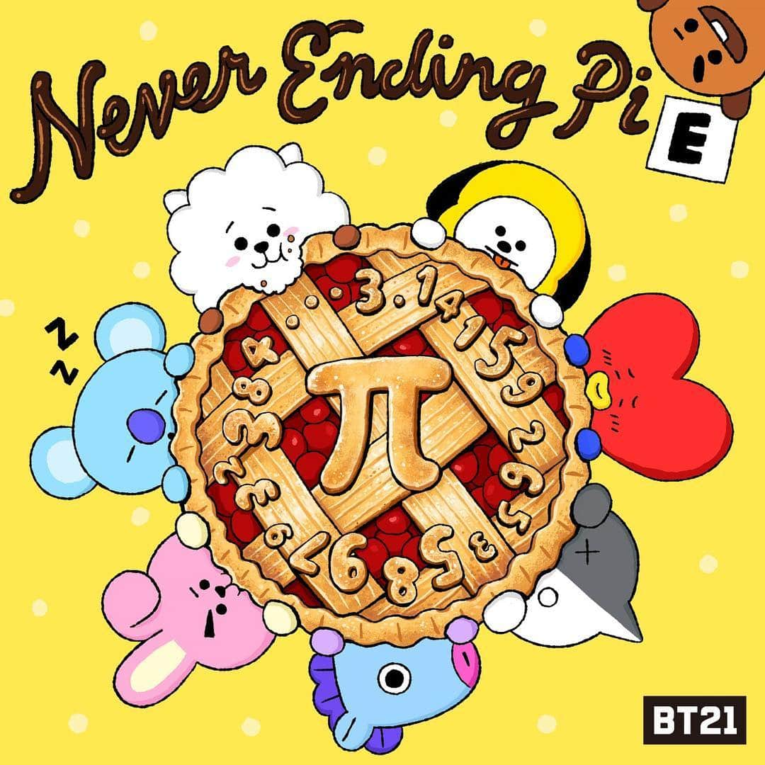 BT21 Stars of tomorrow, UNIVERSTAR!さんのインスタグラム写真 - (BT21 Stars of tomorrow, UNIVERSTAR!Instagram)「Cutie-pie 😋 #Happy #PiDay  #NeverEnding #Stories of #BT21」3月14日 18時00分 - bt21_official