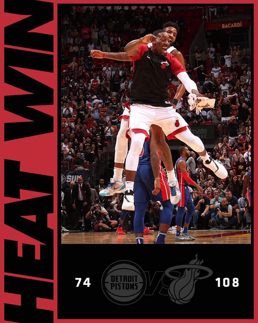 Miami HEATさんのインスタグラム写真 - (Miami HEATInstagram)「#HEATWin!  The squad took the W over the Detroit Pistons on Wednesday night by 34 points!」3月14日 11時20分 - miamiheat