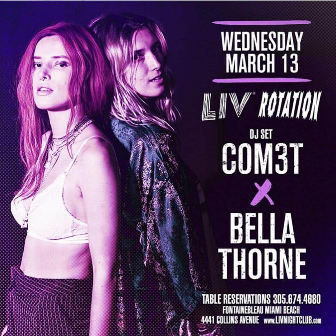 ベラ・ゾーンさんのインスタグラム写真 - (ベラ・ゾーンInstagram)「TONIGHT IS LIV😍😍 it’s hella packed and poppin come thru spring break !!! @dani_thorne and I are performing a dope ass set 🔥🔥 and if u sexy im spraying u w champagne ❌❌❌❌」3月14日 11時47分 - bellathorne