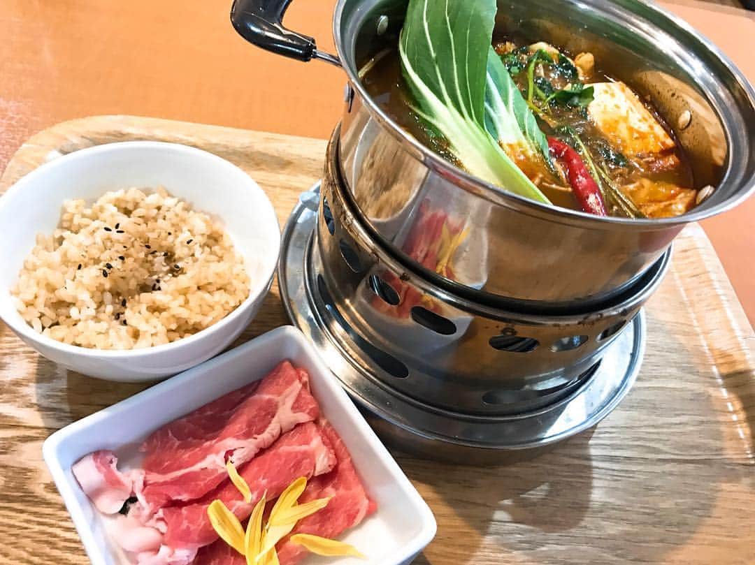 西谷綾子のインスタグラム：「✴︎ 日刊ゲンダイ♡毎週水曜日 「カラダを変える‼︎健康レストラン」🤗是非、コンビニや駅でチェック🌟 ・ 季節の変わり目で体調の変化や花粉症でお鼻がグズグズ&お目々がシバシバと…もぅ〜大変ですよね😭😱 ・ そこで今回、「薬膳レストラン 10ZEN」へ🙌😆 ・ 漢方・薬膳の考えをベースに旬の野菜、和漢食材を食べることで「美と元気」をもたらしてくれるお店💓 ・ サラダバーは、日常的にあまり馴染みのない「クコの実」「菊花」「ヒマワリやカボチャの種」などあり😍 それぞれ効能の但し書きも😳🌟 ・ 併設されている漢方ブティックにも寄り、お茶を買ったよ🍵🤗漢方についてもっと勉強したくなりました🤓📝 ・ #薬膳レストラン #品川 #品川駅すぐ #漢方 #薬膳 #花粉症 #花粉症対策 #デトックス #内から綺麗に #美 #元気 #健康 #活発に #リラックス #漢方茶 #日々勉強」