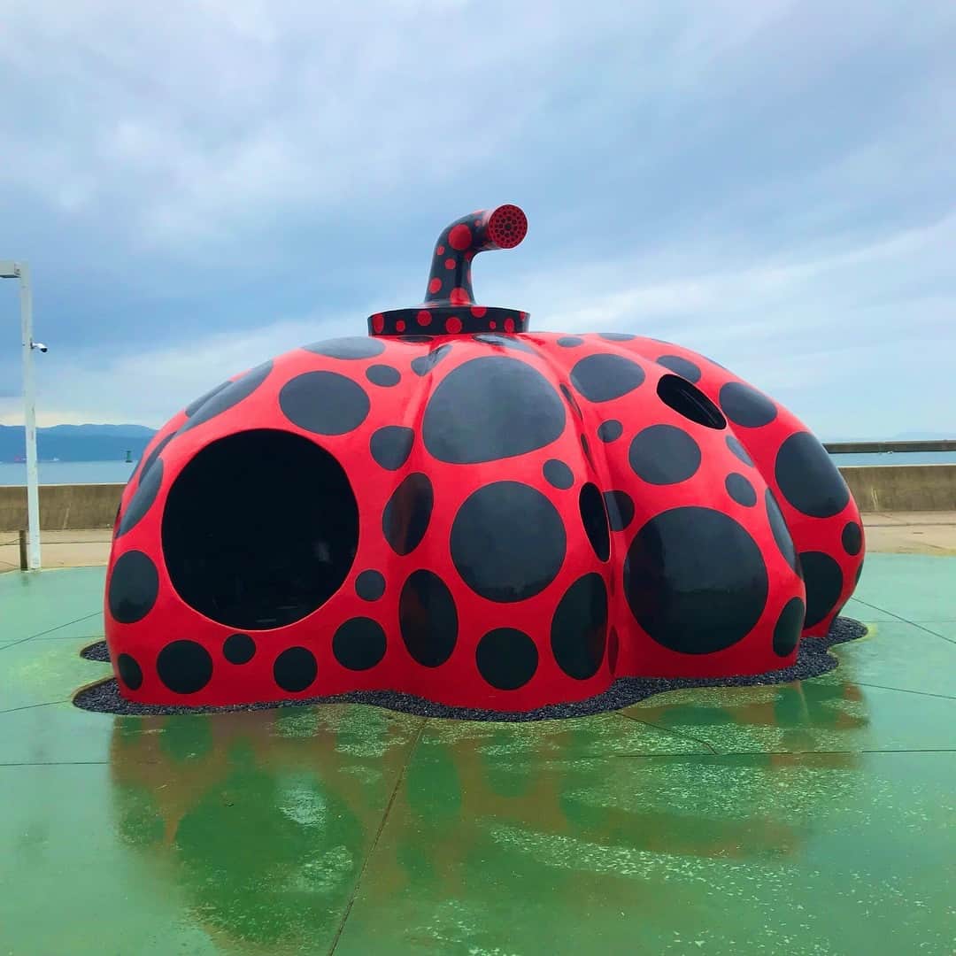 サムギョプサル和田のインスタグラム：「直島きたよ  #香川 #高松 #直島 #草間彌生 #草間彌生のコスプレ #나오시마 #art」