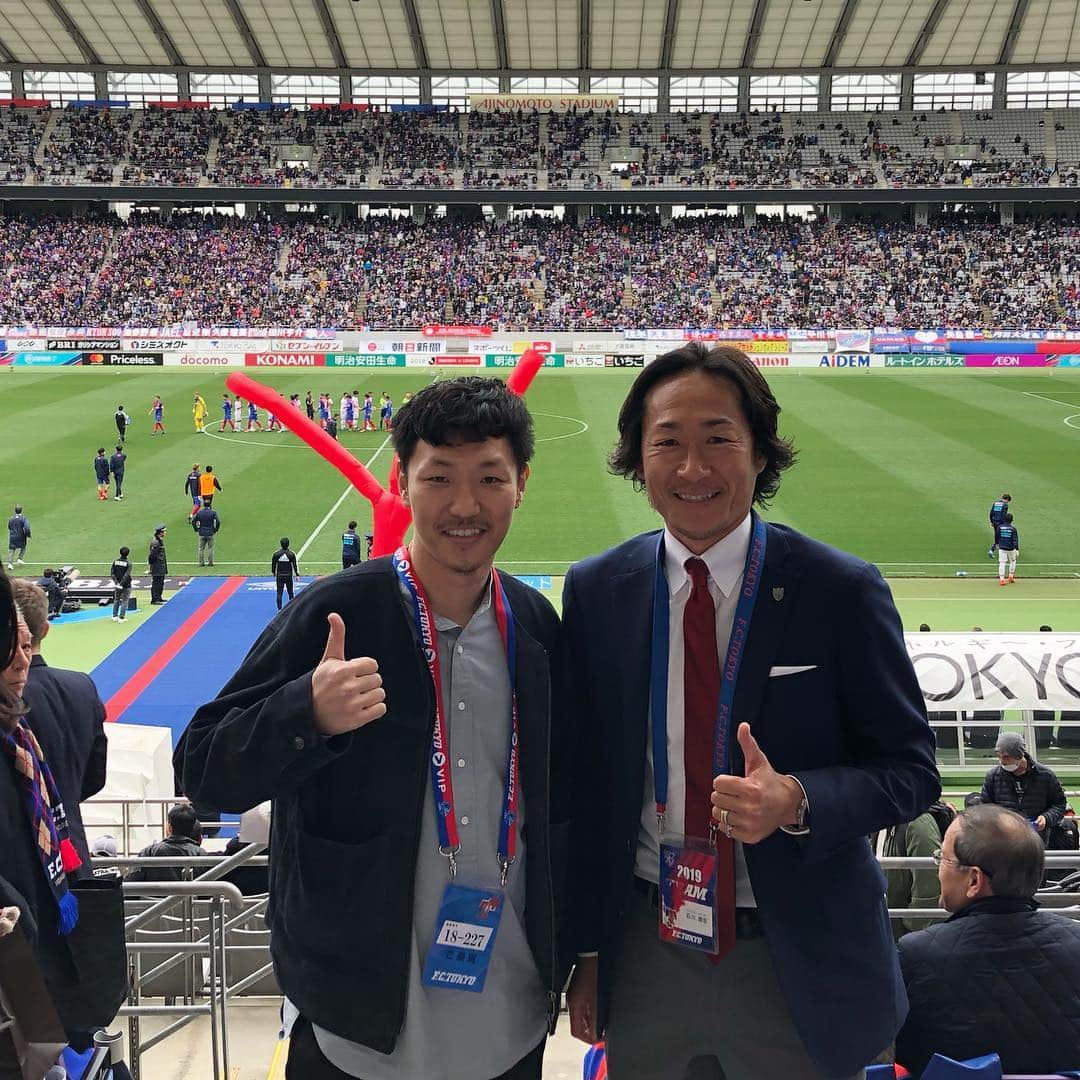 谷正人のインスタグラム：「FC東京ホーム開幕戦！﻿ 最後、久保選手やってくれましたね！﻿ 今年のJリーグも面白い！ #fctokyo #石川直宏 #久保建英」