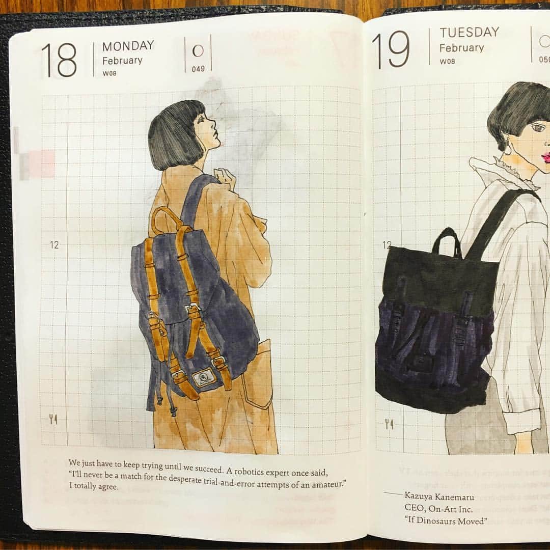 bouinaさんのインスタグラム写真 - (bouinaInstagram)「黒いリュック女子。 . . . @gastonluga 様からいただいたリュックはシンプルなデザインでとても重宝しています。 ▫︎公式サイトで15%offディスカウントコード: bouina15(期限なし) ▫︎公式オンラインストア　http://gastonluga.com ▫︎送料無料 . . . #GastonLuga #ガストンルーガ #バックパック #リュック #ほぼ日手帳 #ほぼ日 #ほぼ日手帳プランナー #ほぼ日プランナー #hobonichi #hobonichiplanner #bouinadiary #diary #sketch #スケッチ #絵 #絵日記」2月19日 10時21分 - bouina