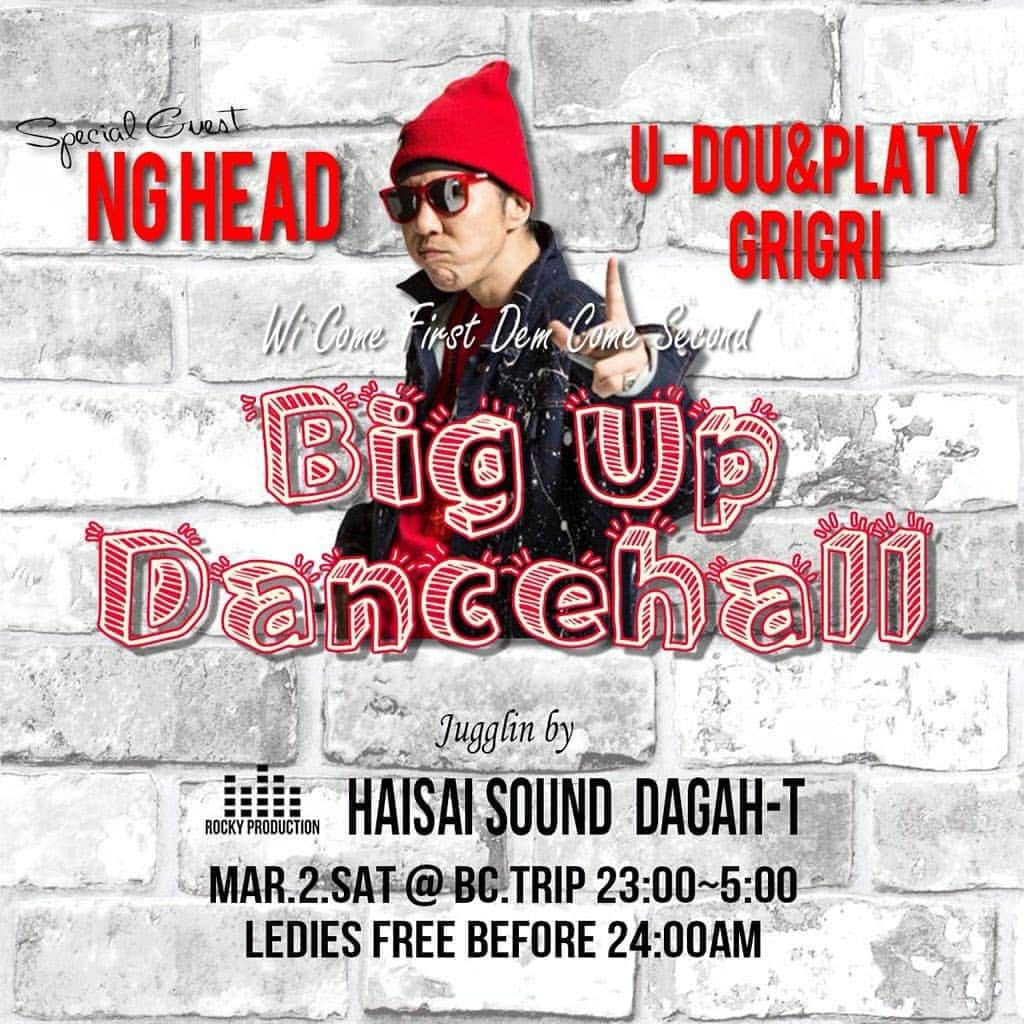 のインスタグラム：「NGHEAD Live予定✌️ 3月は... 🎤2日 沖縄市 BC.TRIP 🎤9日 大阪 堺市 Bar JOINT 🎤14日 大阪 Loft plus one 🎤16日 秋田市 Club UTICA 🎤19日 大阪 SAM&DAVE ONE  お近くの方(そうじゃないあなたも) みんな来てねー‼️」