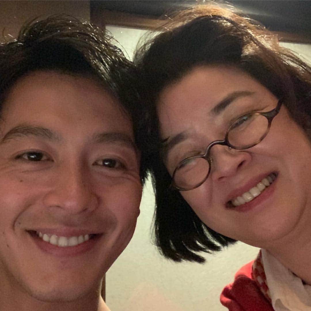 岸本加世子のインスタグラム：「中林と西麻布で豚しゃぶ。美味しかった！#中林大樹」