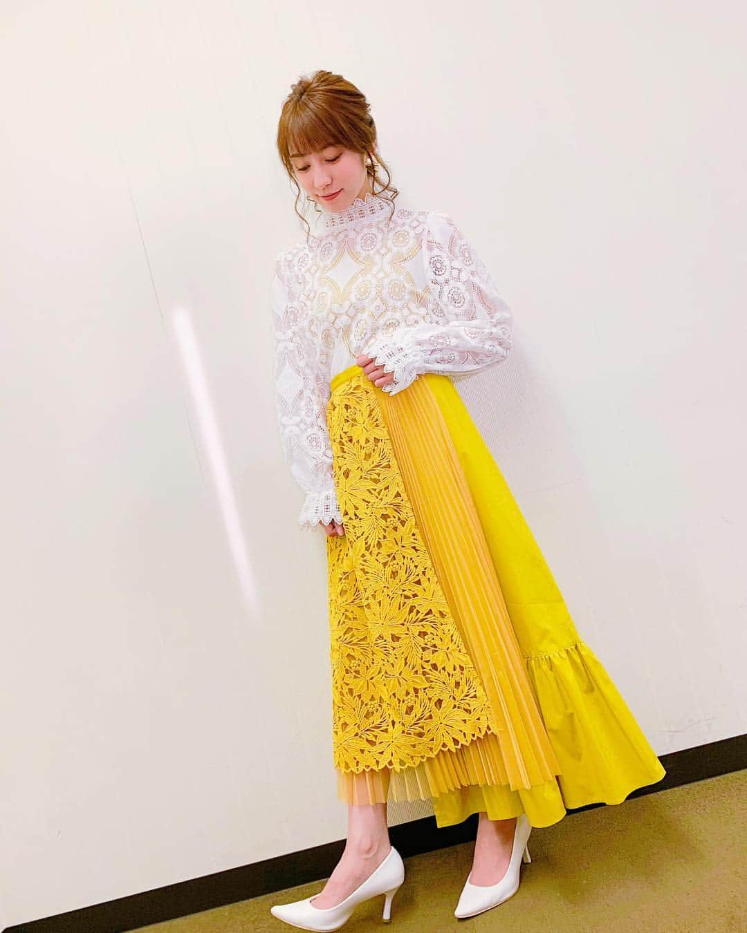 瀬口かなさんのインスタグラム写真 - (瀬口かなInstagram)「黄色のお洋服💁‍♀️💛 最後だしってことで両部共黄色にしてみたよ🌈⭐️☀️ #aula #zara #snidel」2月25日 12時50分 - seguchikana