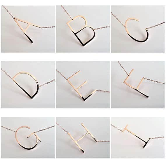 のインスタグラム：「Initial necklaces from www.shopebbo.com」