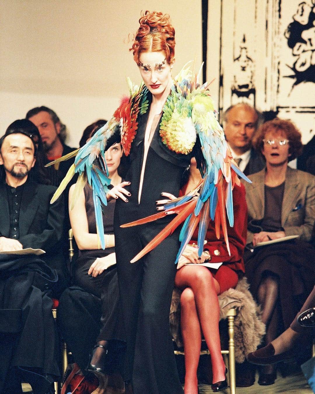 のインスタグラム：「One day I’ll fly away...🎶 #GaultierParis #SS97 #JPGLovesCarnaval Photographed by #PatriceStable. Model #EugenieVincent.」