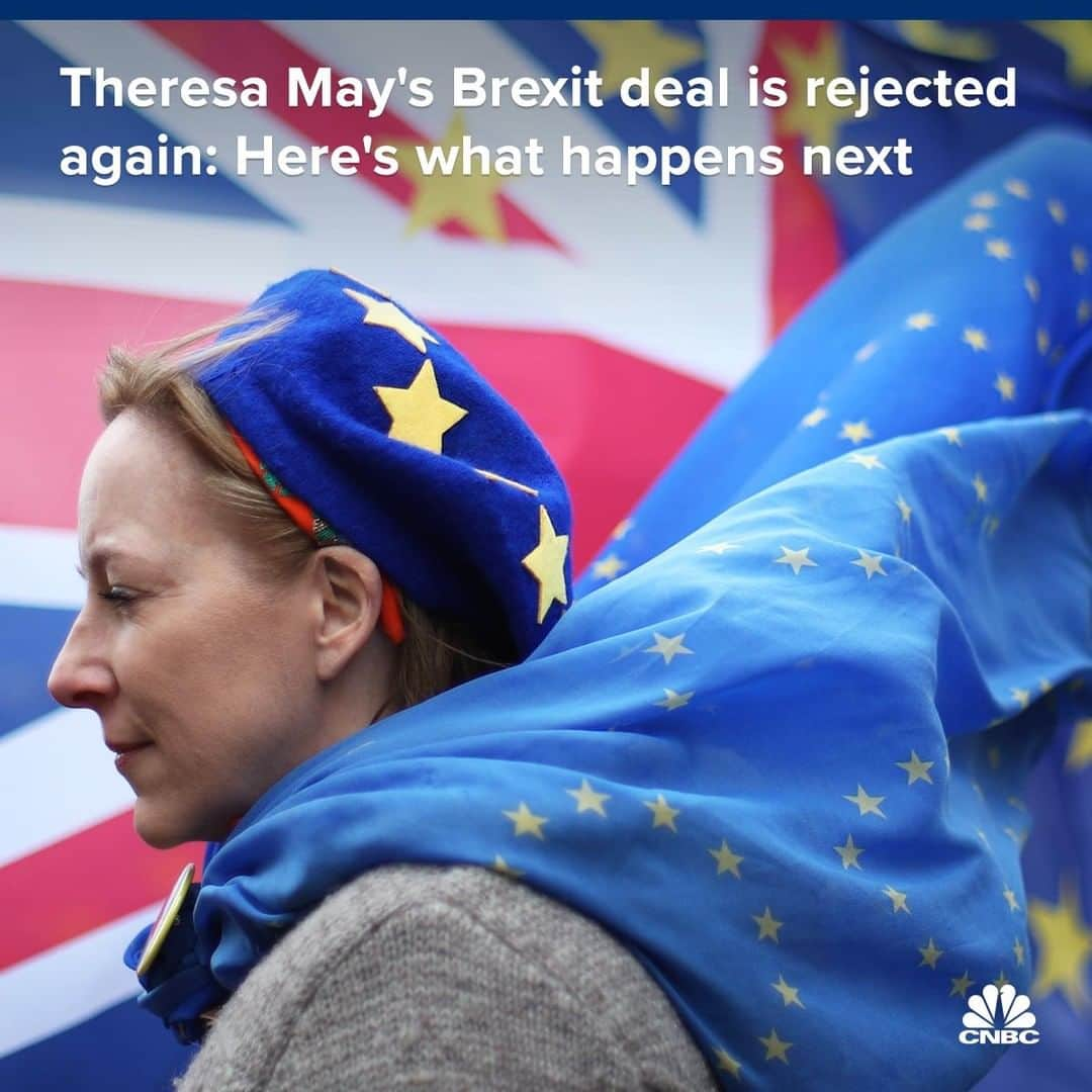 CNBCさんのインスタグラム写真 - (CNBCInstagram)「The Brexit process could see yet more twists and turns this week following another defeat of Prime Minister Theresa May's withdrawal deal.⁣ ⁣ ⁣ Catch up on the latest updates, at the link in bio.⁣ ⁣ *⁣ *⁣ *⁣ *⁣ *⁣ *⁣ *⁣ *⁣ ⁣ #Brexit #TheresaMay #Deal #PrimeMinister #UK #Parliament #EU #EuropeanUnion #Lawmakers #Law #NoDeal #Politics #GlobalPolitics #Economy #GlobalEconomy #News #CNBC」3月15日 3時00分 - cnbc