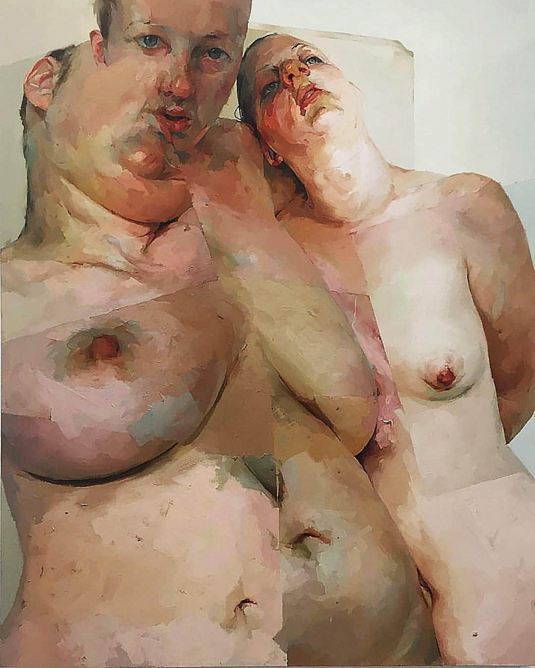 のインスタグラム：「Visit the George Economou Collection in Athens to view “Jenny Saville” before it closes tomorrow, March 15!  The exhibition presents an overview of Saville’s work dating from 1993 to 2015. Find out more via the link in our bio! __________ #JennySaville #Gagosian #EconomouCollection @jennysavilleofficial  #Repost @nicholascullinan; Jenny Saville, “Ruben's Flap,” 1998–99」