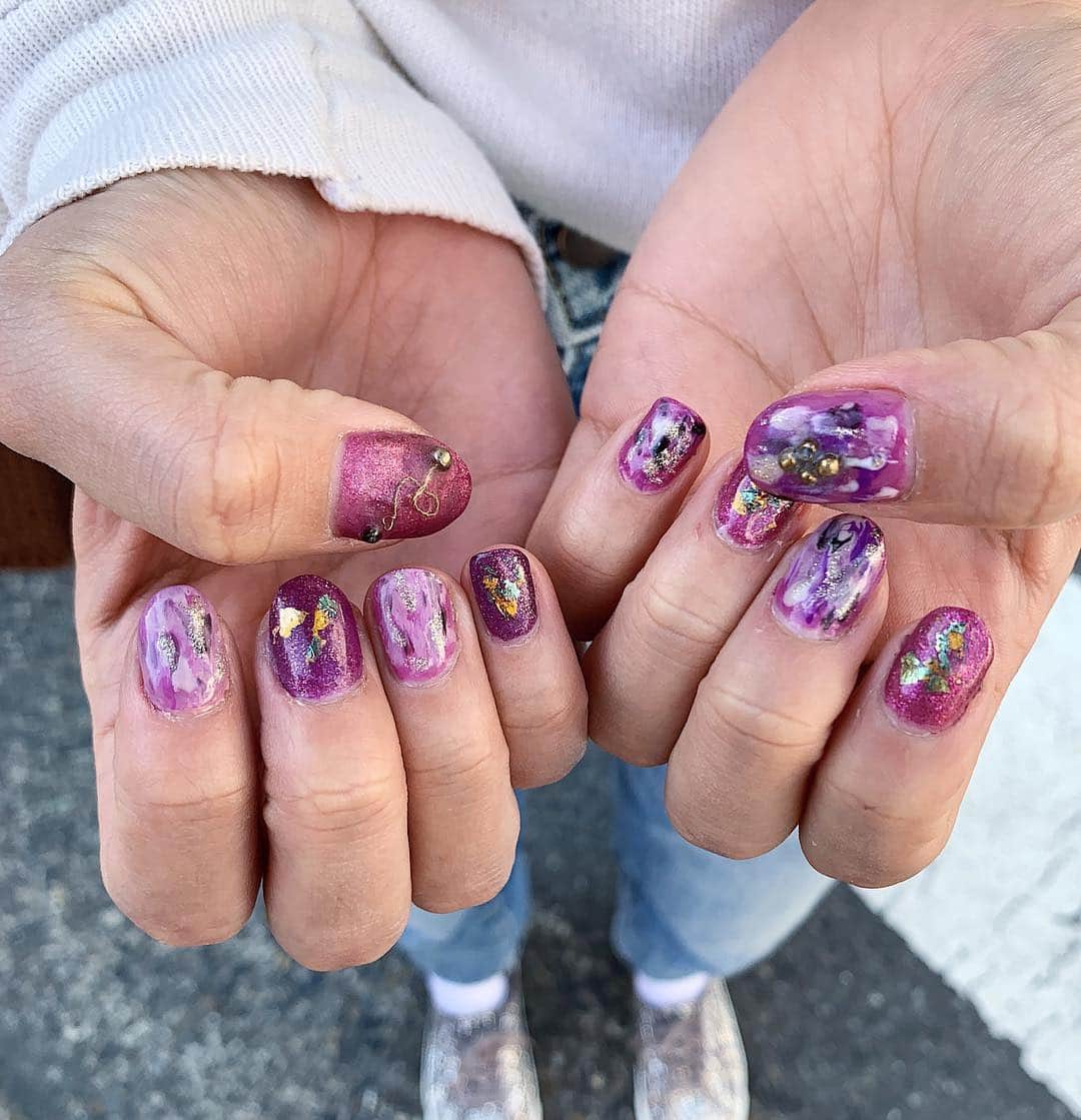 のインスタグラム：「🆕パーポー #セルフネイル#nails #madochosunail」