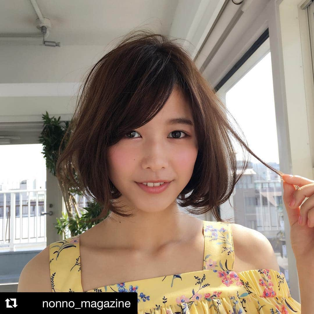 渡邉理佐さんのインスタグラム写真 - (渡邉理佐Instagram)「#りさものがたり #第5話 モデルになってすぐ、ヘアスタイルを少し軽くしてイメチェン。普段とちょっと変えるだけでグッとイメージが変わるビジュアルの幅の広さは、撮る側をいつも刺激してくれます！ (@nonno_magazine 2017.5.24） #渡邉理佐 #トレンドボブ #渡邉理佐1st写真集 #nonno」3月14日 22時21分 - watanaberisa1st