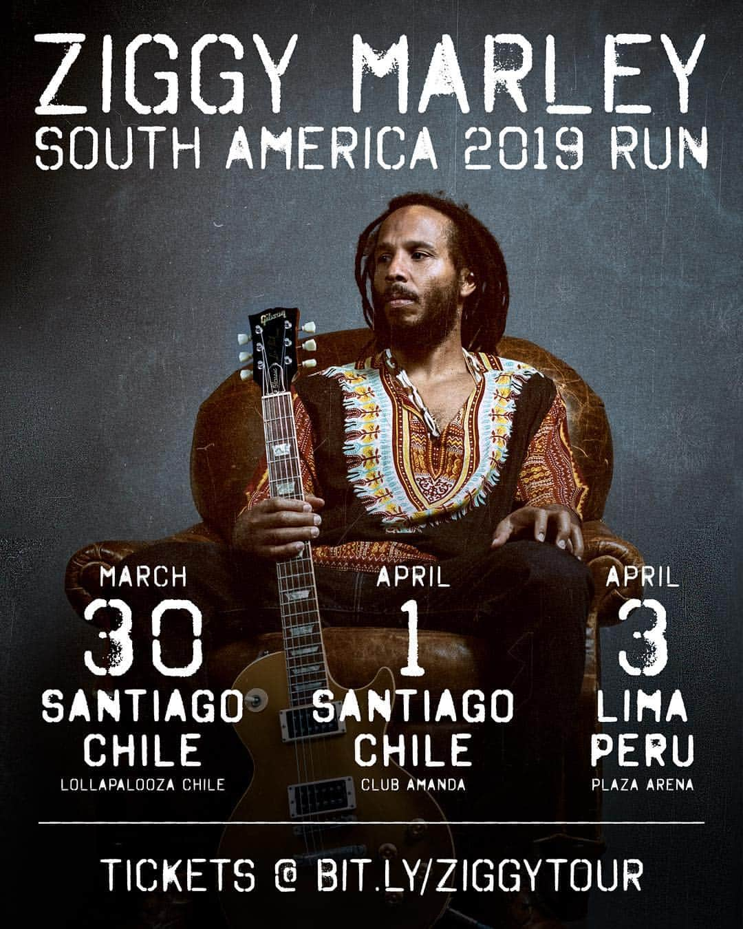 ボブ・マーリーさんのインスタグラム写真 - (ボブ・マーリーInstagram)「@ziggymarley’s #rebellionrises South American tour run starts at the end of the month! Get your tickets today at the link in our bio. #ziggymarley #ontour #marleyfamily #LEGACY」3月15日 4時08分 - bobmarley