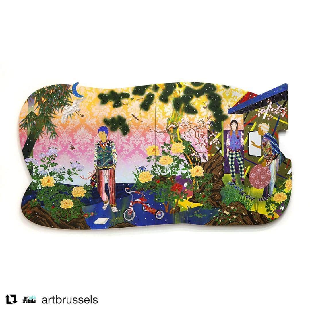 松山智一のインスタグラム：「Repost and thanks to @artbrussels artfair [c o u n t d o w n] With 42 days to go until #Vernissage we are featuring Zidoun-Bossuyt Gallery -  Tomokazu Matsuyama  #sneakpeek #artbrussels2019 #PRIME #artfair #ZidounBossuyt #TomokazuMatsuyama #artbrusselscountdown  #tourandtaxis #contemporaryart #artist #gallery #brussels #art @zidounbossuytgallery @tomokazumatsuyama  Art courtesy Tomokazu Matsuyama and Zidoun-Bossuyt Gallery アート ブリュッセル artfairに今年も複数点 出展されます。」