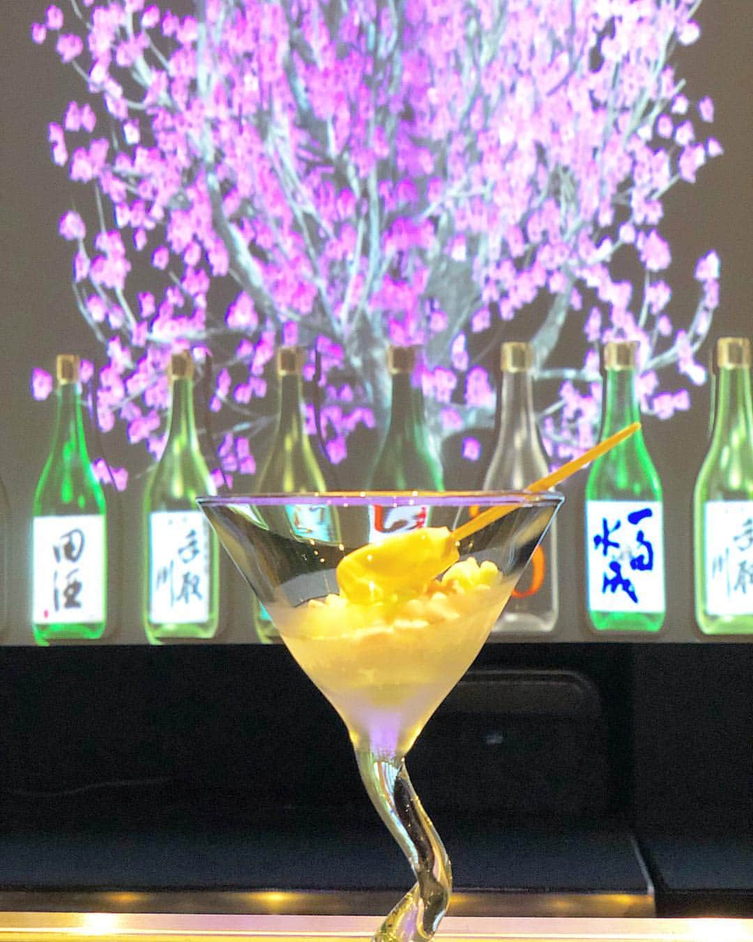 関有美子のインスタグラム：「🥂🥂🥂🥂🥂 . . 先日 プロジェクションマッピングがシアター的にお料理とコラボレーションする 新しいバーレストラン @molecu_l  へ行ってきました😊💕 . . カウンターでいただくコース料理と お酒と プロジェクションマッピングが 全て計算されて組み合わさっている びっくりの連続の時間😳😳😳 . . デートでも 女子会でも 盛り上がると思います💕 本当に楽しくて、オススメです😍✨ . . . #プロジェクションマッピング#カウンター#コース料理#創作フレンチ」