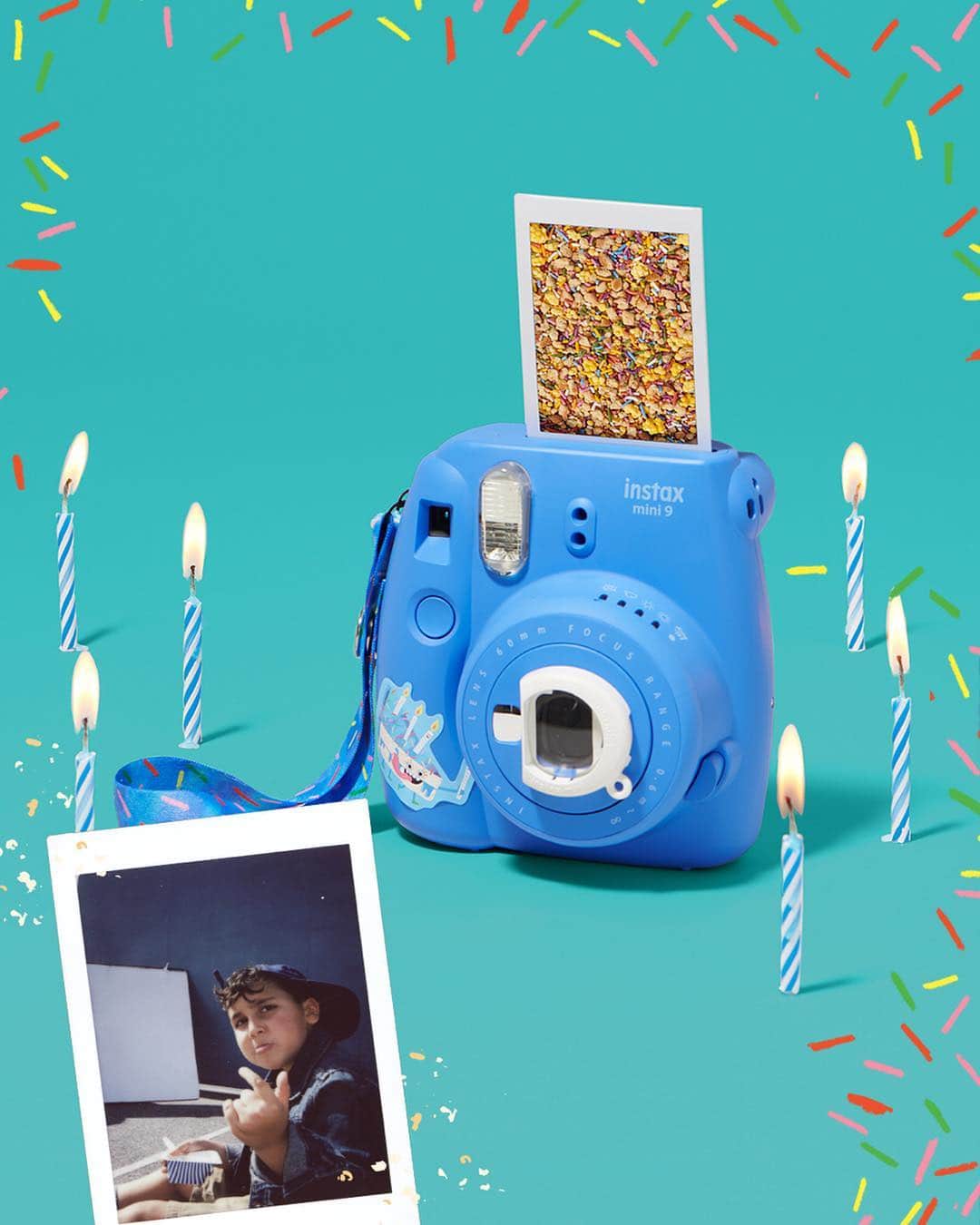 のインスタグラム：「**This item is no longer available** Gimmies Swag Drop DAY 11! Today, we’re dropping our Best Birthday Ever Camera and Gimmies Stickers!! Capture your memories with this Fuji Instax Camera (and customize it with Gimmies stickers, too!). Only 15 available! Be one of the first 15 entrants on Thursday, March 14th to win a Fuji Instax Camera & stickers. Link in bio!」