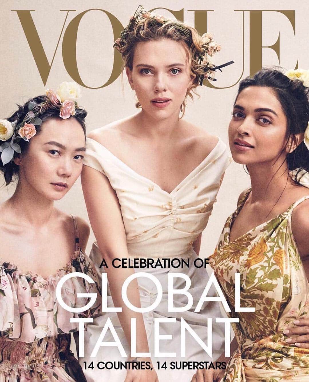 オスカーデラレンタさんのインスタグラム写真 - (オスカーデラレンタInstagram)「@DeepikaPadukone is radiant wearing our #odlrprefall2019 floral bouquet lamé drape-front gown on the April 2019 cover of @VogueMagazine with #ScarlettJohansson and @DoonaBae.」3月15日 1時23分 - oscardelarenta