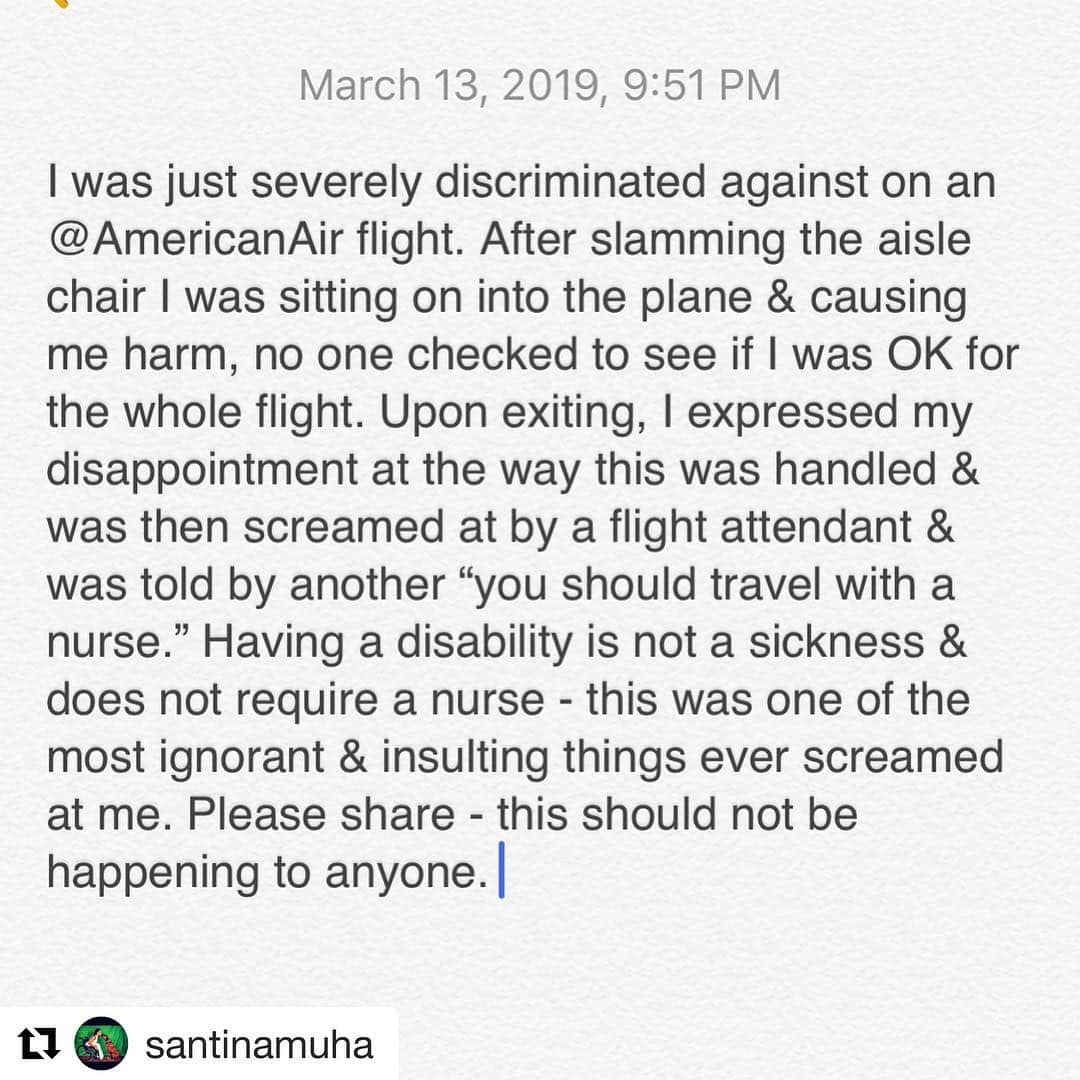 コルトン・ダンさんのインスタグラム写真 - (コルトン・ダンInstagram)「Hey @americanair i hope you are reaching out to @santinamuha and the flight crew from her flight to get to the bottom of this. This is not acceptable. PLEASE SHARE」3月15日 2時08分 - captdope