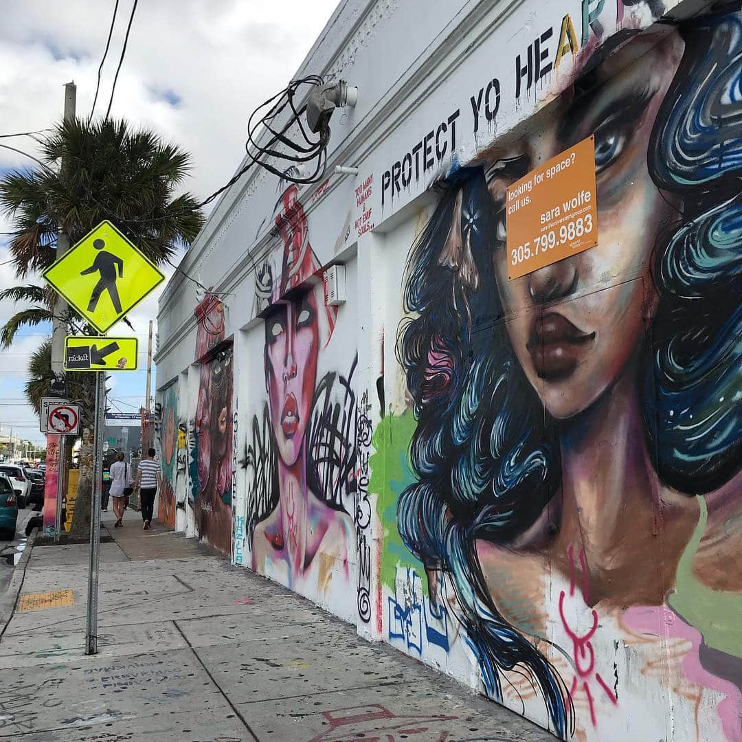 蜷川べにさんのインスタグラム写真 - (蜷川べにInstagram)「マイアミのウィンウッド地区。 最初は落書きだらけの治安が悪い場所だったのが今となってはアートな街に。たまらんスポットだった。」3月1日 19時45分 - ninagawabeni