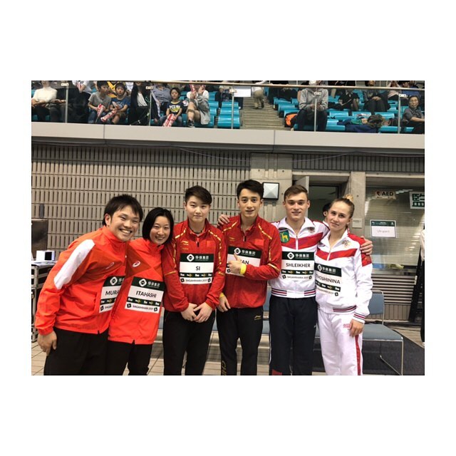 板橋美波のインスタグラム：「ワールドシリーズ相模原大会終了 女子高飛シンクロは7位、ミックスシンクロは2年連続銅メダルを取ることができました🥉 何度も心が折れかけましたがコーチ、トレーナーさん、チームの皆が励ましてくれたおかげで最後まで諦めず飛ぶ事ができました。 沢山の応援ありがとうございました😊 祭里、和基くん、今回もありがとうございました😭🙏 #DWS2019 #divingworldseries」