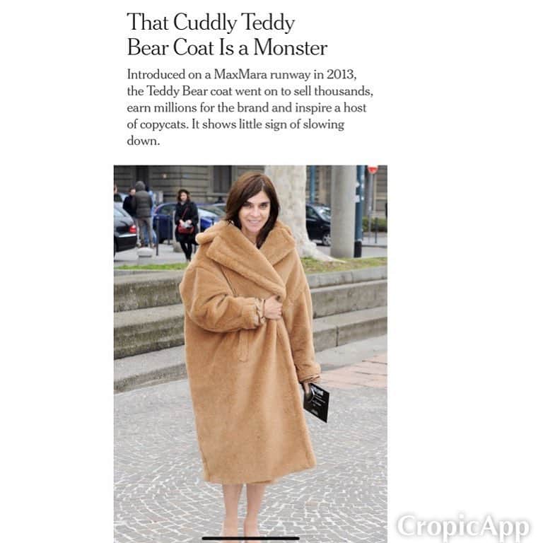カリーヌ・ロワトフェルドのインスタグラム：「New York Times today❤️ @maxmara @ian_griffiths1 @giorgioguidotti15 @guytrebay」