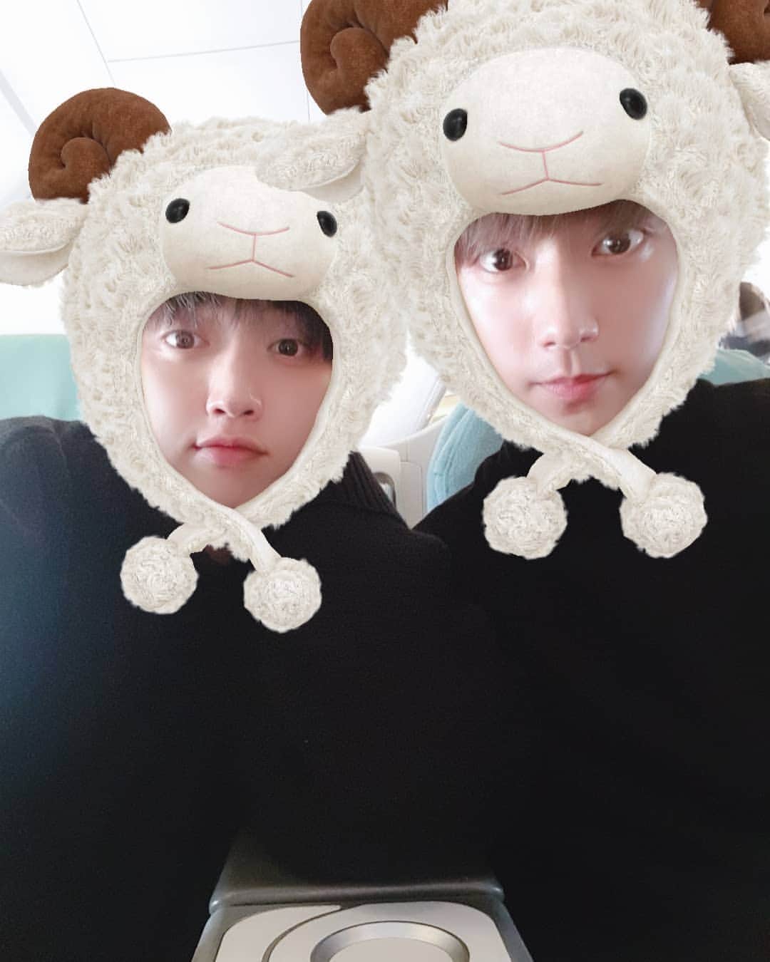 サンドゥルのインスタグラム：「잘다녀올게요~♡♡ 바나 기다려~~🐑🐶🐥🐑」