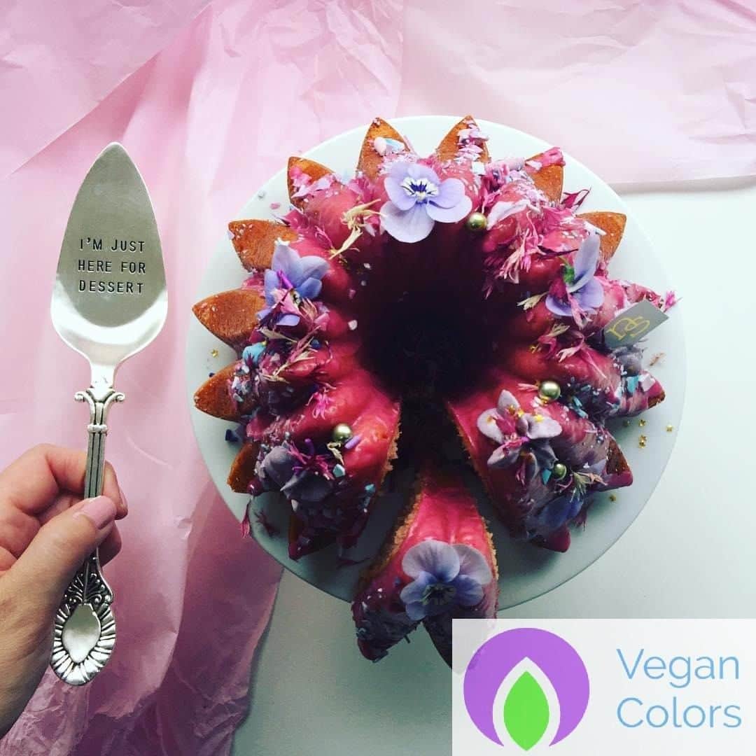 Vegan Organic Colorsのインスタグラム：「Beauty Hibiscus Volcano Cake🌋 made by Nectar&Stone. The most beautiful application💯👏 of our Roselle powder🌿😍🍰」