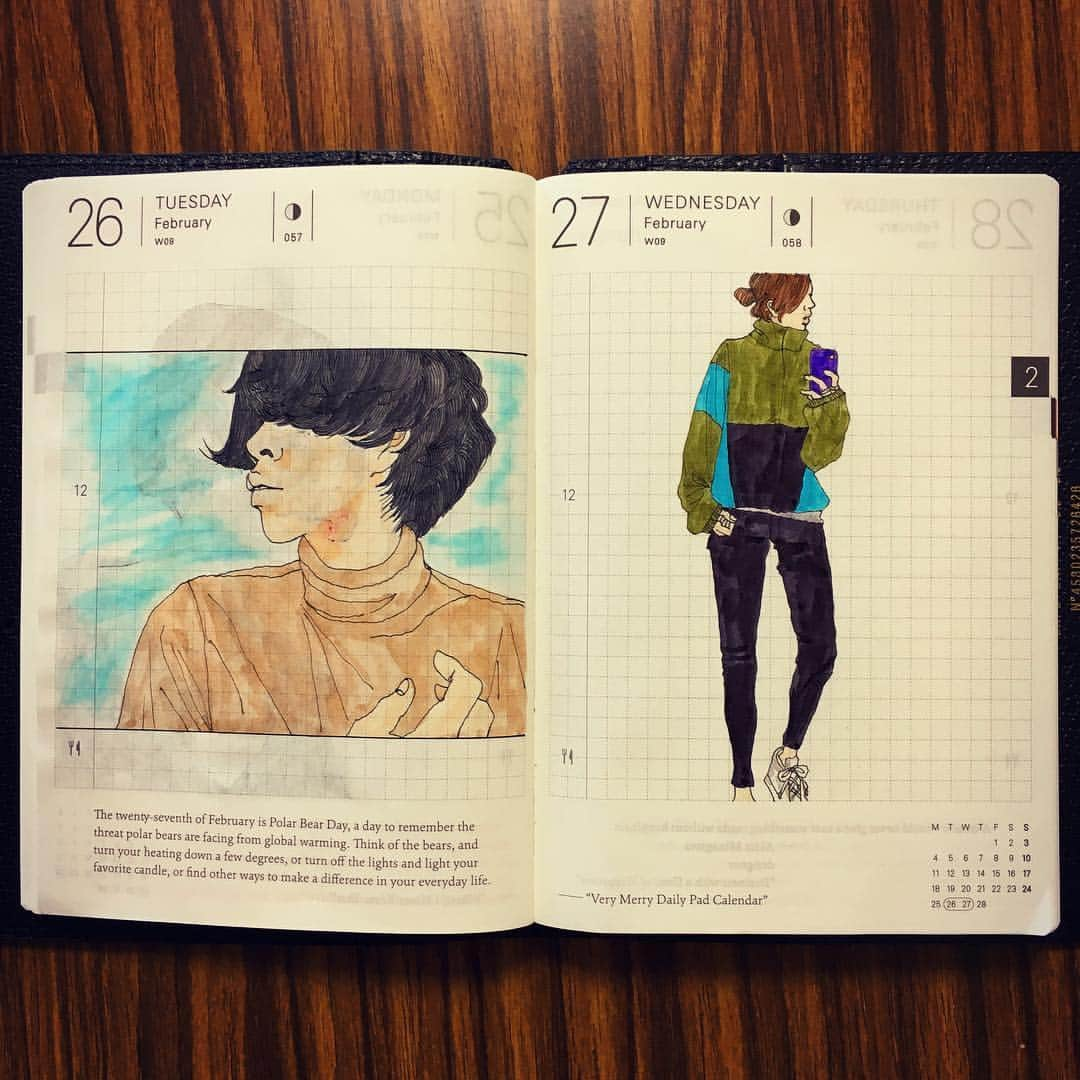 bouinaさんのインスタグラム写真 - (bouinaInstagram)「無造作ヘア ▫︎ sketch ▫︎ #ほぼ日手帳 #ほぼ日 #ほぼ日プランナー #ほぼ日手帳プランナー #hobonichi #hobonichiplanner #sketch #スケッチ #bouinadiary #diary #絵 #絵日記 #手帳#無造作ヘア #1日1絵」3月8日 14時09分 - bouina