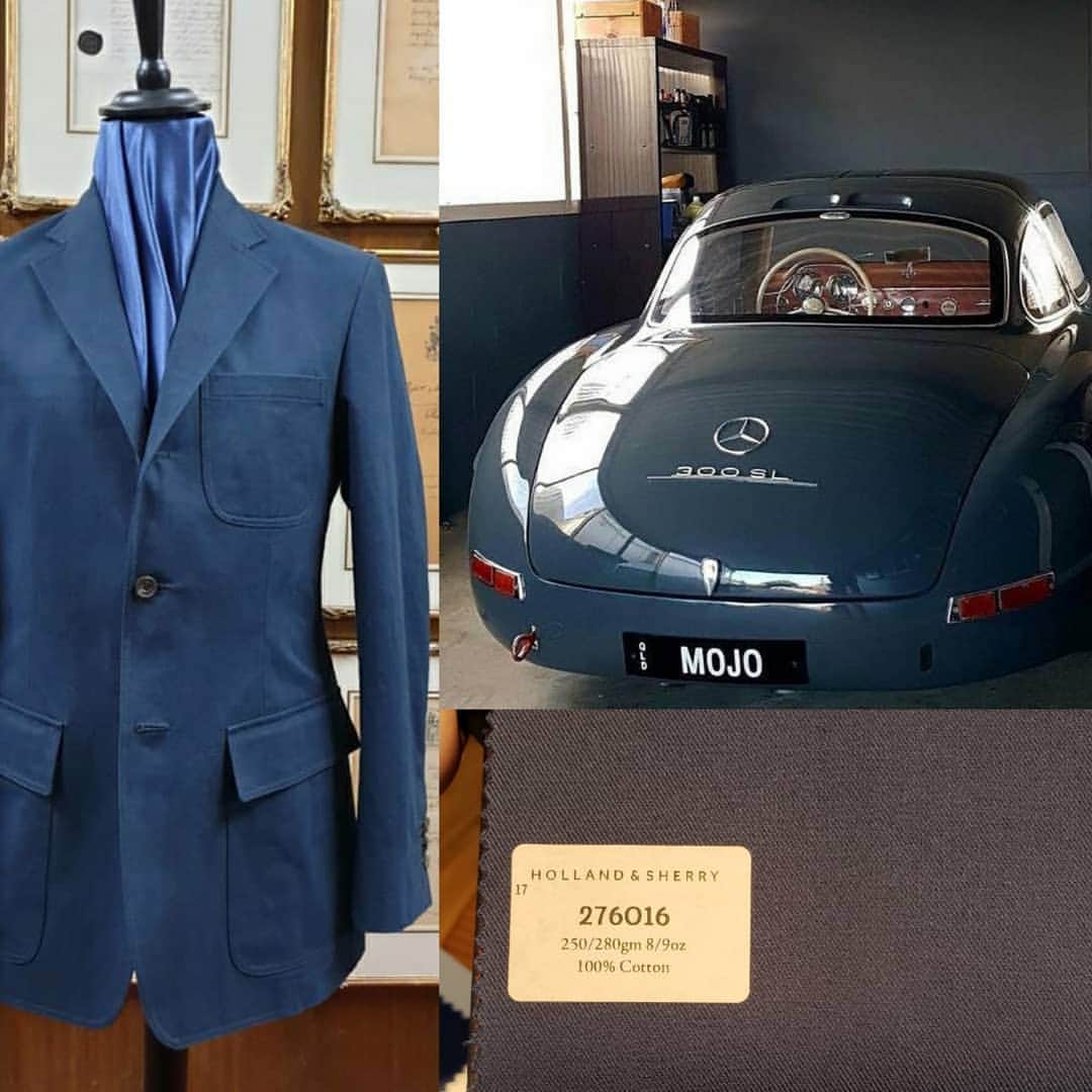 信國太志のインスタグラム：「ブルーグレーで頭が一杯。My brain is occupyed with greysh blue. Jacket by @meyerandmortimer.」