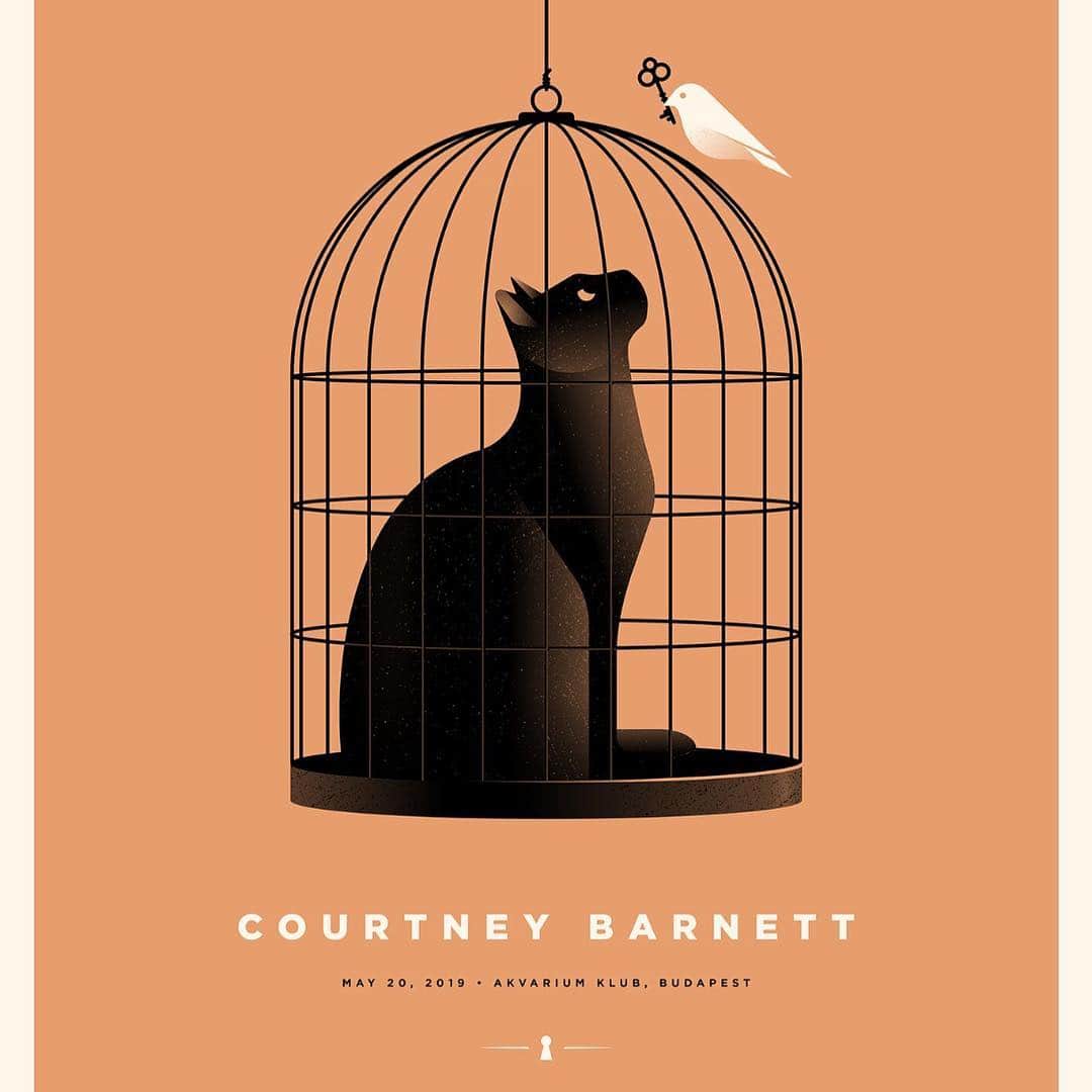 コートニー・バーネットのインスタグラム：「Akvarium Klub 🧡 Budapest, Hungary 🧡 20th May  Artist: @simonmarchner」