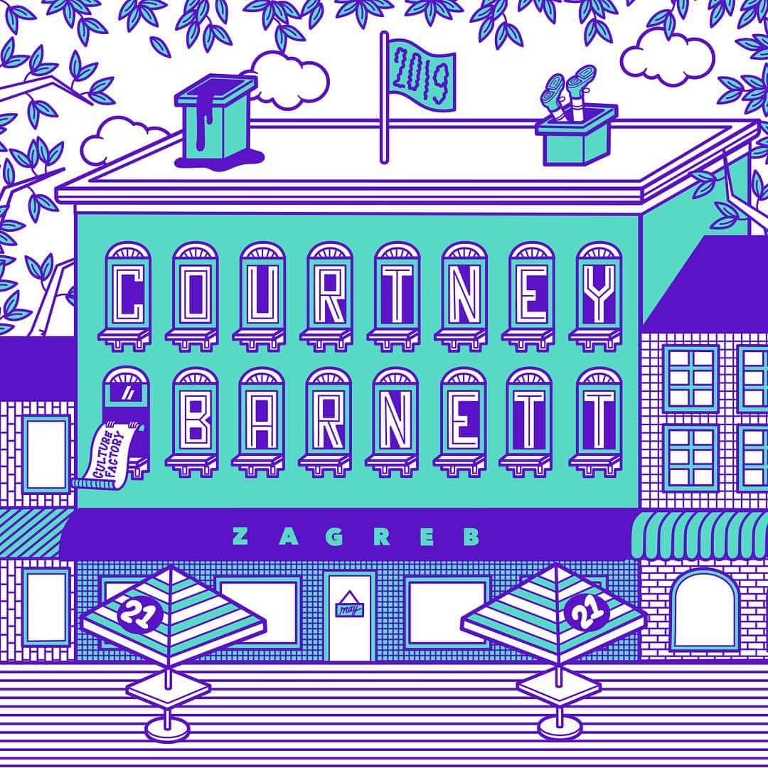 コートニー・バーネットのインスタグラム：「Culture Factory 💙 Zagreb, Croatia. 21st May. Poster by @ellenporteus」
