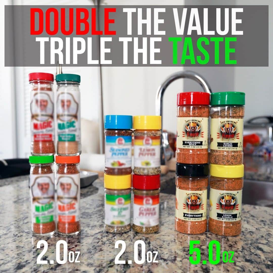 Flavorgod Seasoningsさんのインスタグラム写真 - (Flavorgod SeasoningsInstagram)「DOUBLE the Value, TRIPLE the Taste! 😬😬😬⁣ -⁣ After years of development, I decided to create a seasoning that would optimize the flavor of every food it touched at the discretion of the user. This seasoning would be a carefully crafted blend of herbs and spices that could offer a progression of flavors to your meals that is consistently absent from commercial brands. It became "everything" I'd ever wanted in a seasoning.⁣ -⁣ #flavorgod Seasonings on Sale!🔥🔥🔥⁣ Click the link in my bio @flavorgod⁣ ✅www.flavorgod.com⁣ -⁣ 🌿Made Fresh⁣ ☀️Gluten free⁣ 🥑Paleo⁣ ☀️KOSHER⁣ 🌊Low salt⁣ ⚡️NO MSG⁣ 🚫NO SOY⁣ ⏰Shelf life is 24 months⁣ -⁣ 🌏 I Ship World Wide🌍⁣」4月8日 8時00分 - flavorgod