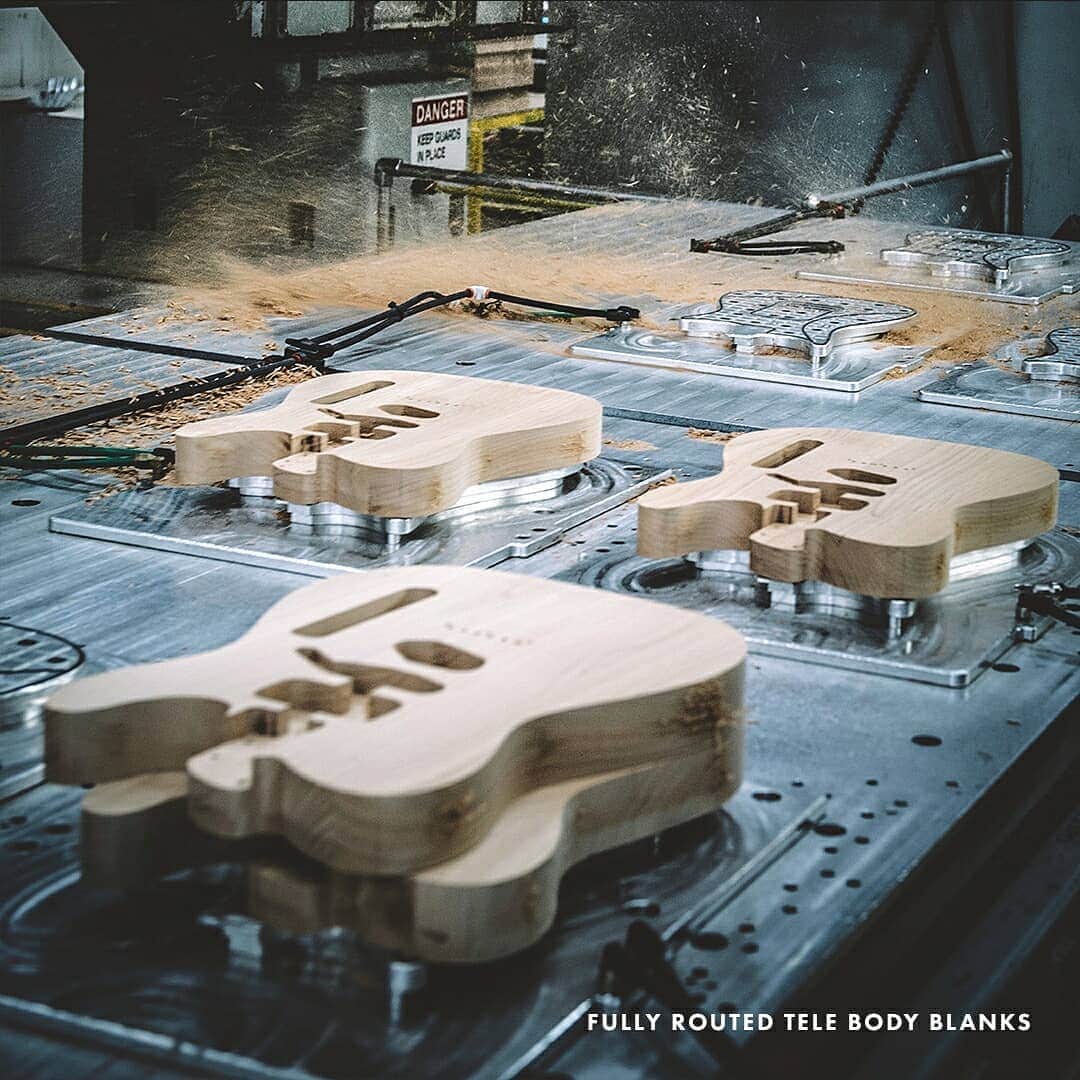 Fender Guitarさんのインスタグラム写真 - (Fender GuitarInstagram)「Each week this month we’ll be highlighting one of the primary components of a guitar. This week is all about bodies. Here’s how it works: 1) Raw lumber is purchased to our specifications. 2) Lumber is processed into body blanks and carefully stacked and stored in climate controlled environments. 3) After the wood is seasoned for the appropriate time, it is processed into bodies. 4) Trained operators use CNC machines to route and drill to specific model specifications. 5) They are then hand-shaped and sanded, a process that requires highly skilled expertise. 6) The bodies are then delivered to a climate-controlled and dust-free environment for painting.」4月8日 8時29分 - fender