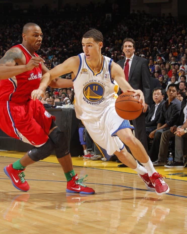 クレイ・トンプソンのインスタグラム：「First ever regular season game at Oracle vs last ever regular season game」