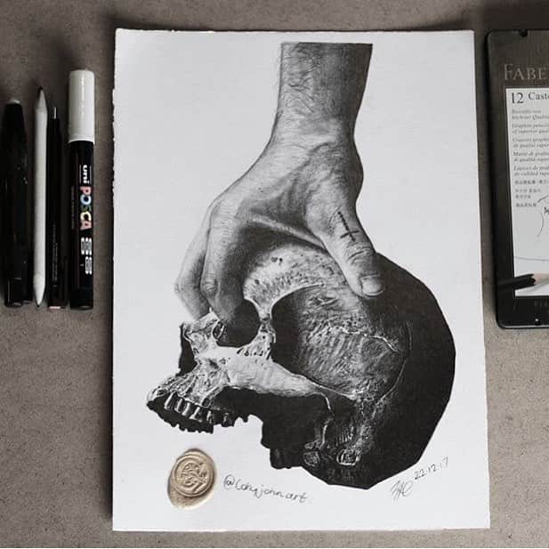 Art Collective Magazineさんのインスタグラム写真 - (Art Collective MagazineInstagram)「Digging this graphite piece by @cobykenna 💥 #artnerd #artcollective #skull」4月8日 13時14分 - art_collective