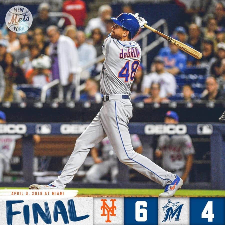 ニューヨーク・メッツさんのインスタグラム写真 - (ニューヨーク・メッツInstagram)「Closing out the road trip in #deGrominant fashion. 🧹 #MetsWin!」4月4日 10時18分 - mets