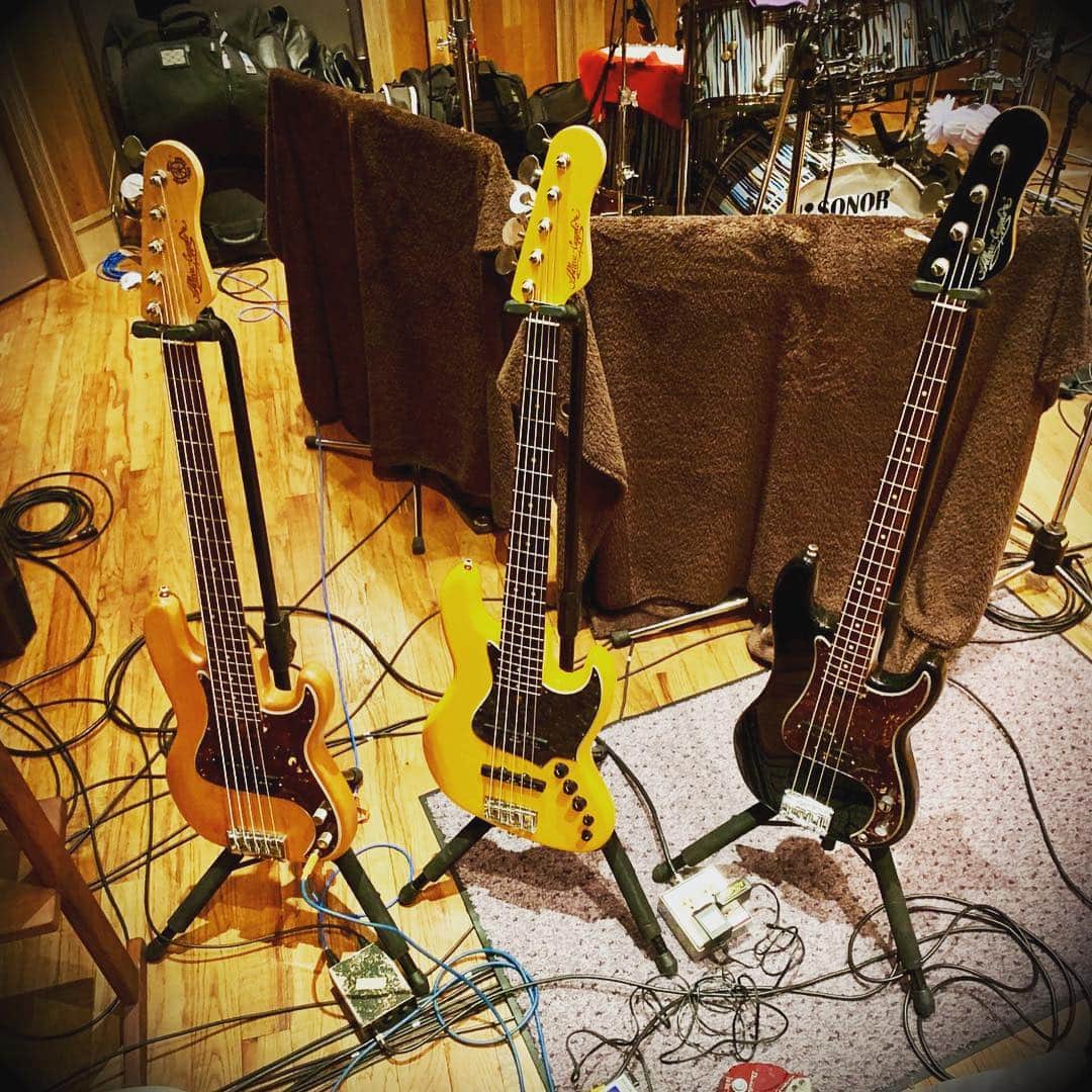 鈴木渉さんのインスタグラム写真 - (鈴木渉Instagram)「‪レコーディング。別セッションで再会したベーシストも互いに新兵器を投入、クソ良い音してたなぁ。  感謝！  #bass #bassist #bassporn」4月4日 10時23分 - watarumble0223