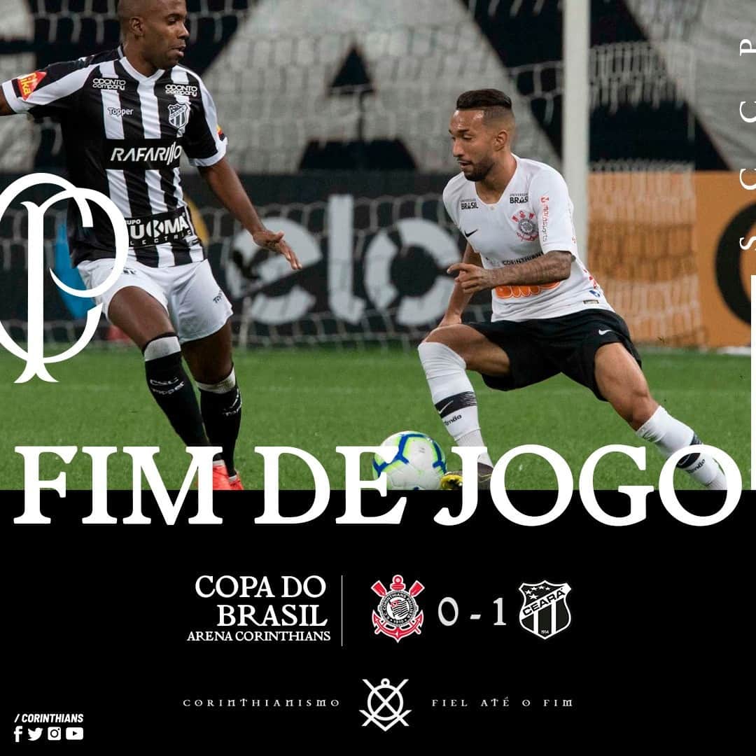 コリンチャンスさんのインスタグラム写真 - (コリンチャンスInstagram)「Fim de jogo! Corinthians é derrotado pelo Ceará mas, na soma dos resultados, garante vaga na quarta fase da @CopaDoBrasil. Adversário da próxima fase será conhecido em sorteio, a ser realizado pela CBF.⠀ ⠀ #VaiCorinthians #SCCPxCEA #Corinthianismo #FielAtéoFim #MeuBMG #NãoÉSóPatrocínio #TimeDoPovo #Corinthians #Timão #CorinthiansTV #FielTorcedor #AFielÉFoda #TodosPorUm #NikeFutebol #Joli #EstrellaGalicia #UniversidadeBrasilOficial #ÉPositivo #CorinthiansÉPositivo #LoucoPotyCorinthians #PostosALE #ALEnoTimão⠀⠀⠀」4月4日 11時29分 - corinthians