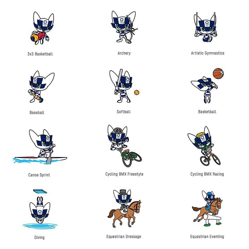 2020年東京オリンピックさんのインスタグラム写真 - (2020年東京オリンピックInstagram)「The Mascot images representing Olympic sports and disciplines unveiled! Which one is your favourite? 😯 #Miraitowa @olympics」4月4日 13時48分 - tokyo2020