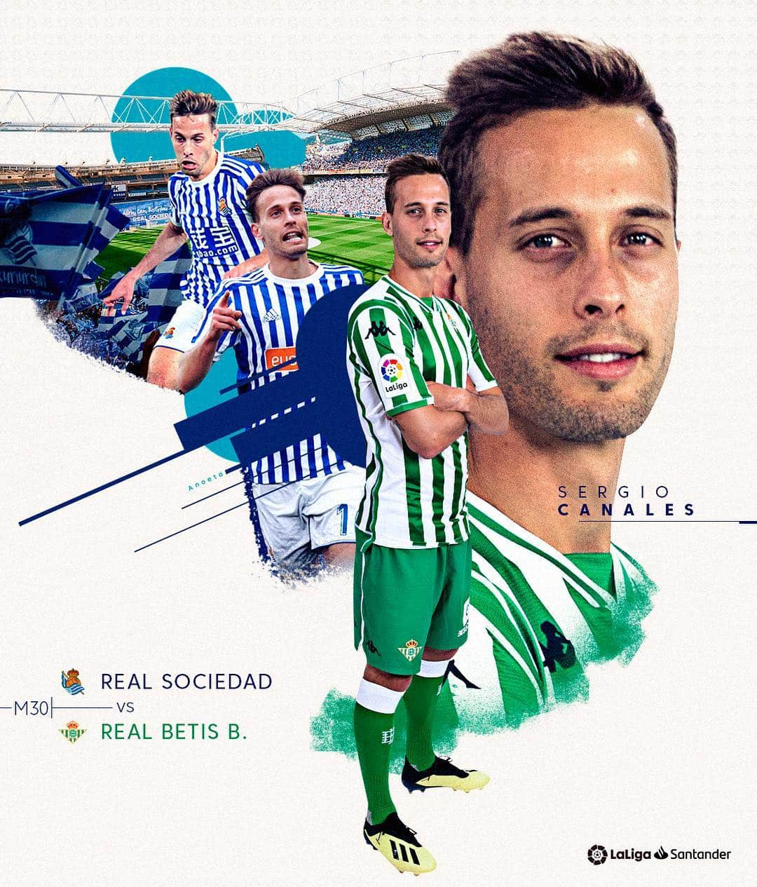 LFPさんのインスタグラム写真 - (LFPInstagram)「@sergiocanalesoficial comes back to Anoeta! 💚⭐️💙 • #Canales #RealBetis #RealSociedad #LaLiga #LaLigaSantander」4月4日 19時08分 - laliga