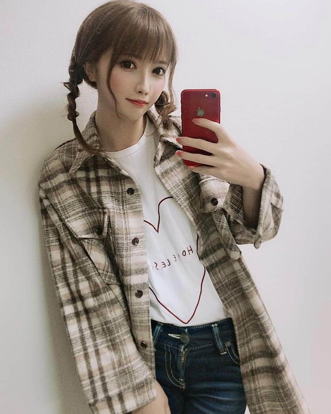 優月美羽さんのインスタグラム写真 - (優月美羽Instagram)「もう春服だね❤暖かくなってきてうれしい(๑ ˊ͈ ᐞ ˋ͈ )ƅ̋ 質問きてたチェックの羽織りと中のTシャツは セレクトショップのだよん🙊💖 @sundayandmonday_official  可愛いのたくさん❤プチプラだよん❤ . #selectshop #セレクトショップ #sundayandmonday #ootd #プチプラコーデ #チェックシャツ」4月4日 19時15分 - miu.yuzuki