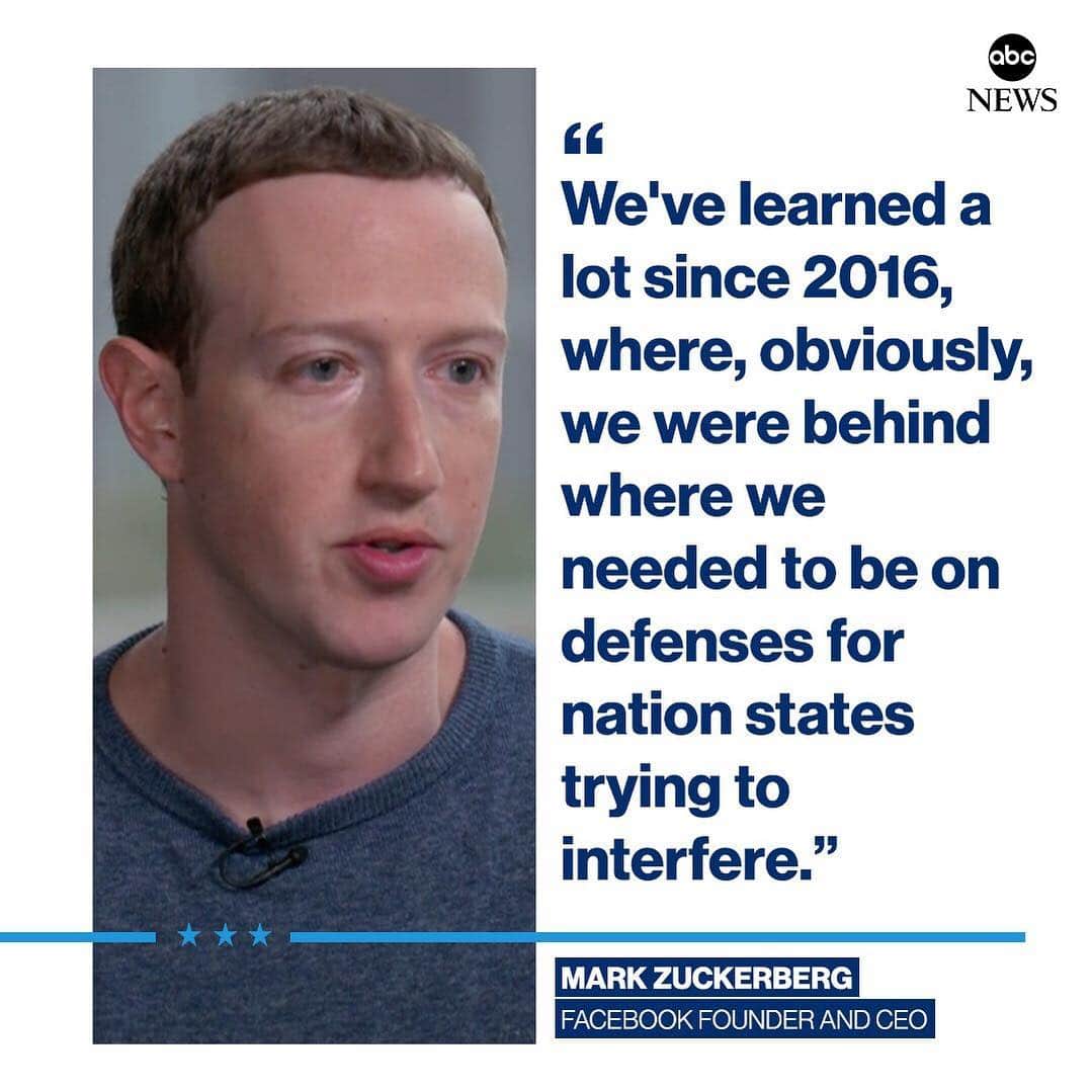ABC Newsさんのインスタグラム写真 - (ABC NewsInstagram)「EXCLUSIVE: Facebook's Mark Zuckerberg tells @ABCNews' @GStephanopoulos he's "confident" about 2020 election: "We've learned a lot since 2016." #exclusive #markzuckerberg #facebook #politics」4月4日 19時38分 - abcnews