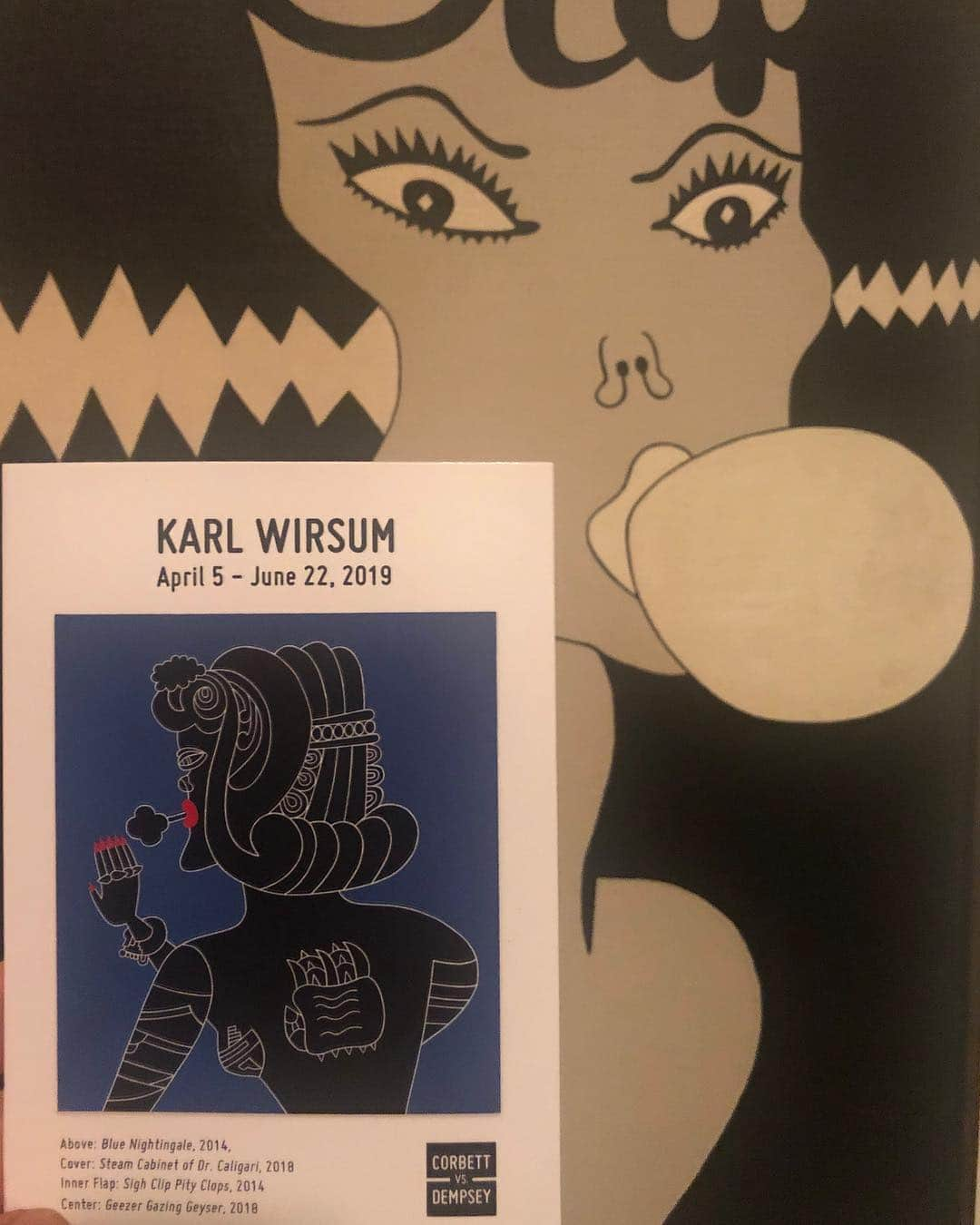 KAWSONEさんのインスタグラム写真 - (KAWSONEInstagram)「Great to see Karl having an exhibition of new works! #Repost @zackwirsum ・・・ This Friday April 5, 6-8pm a show of new work by Karl Wirsum opens @corbettvsdempsey , 50 plus years later and the old man is still blowing minds.」4月4日 22時39分 - kaws