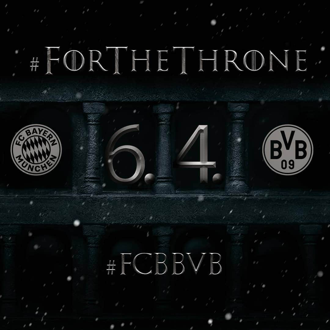 バイエルン・ミュンヘンさんのインスタグラム写真 - (バイエルン・ミュンヘンInstagram)「The countdown is on! ⏳ Let's do this! 👊 #FCBBVB #ForTheThrone #TheSouthRemembers #DerKlassiker . #FCBayern #MiaSanMia #Futbol Football #Soccer #Fussball #GameOfThrones」4月5日 1時14分 - fcbayern