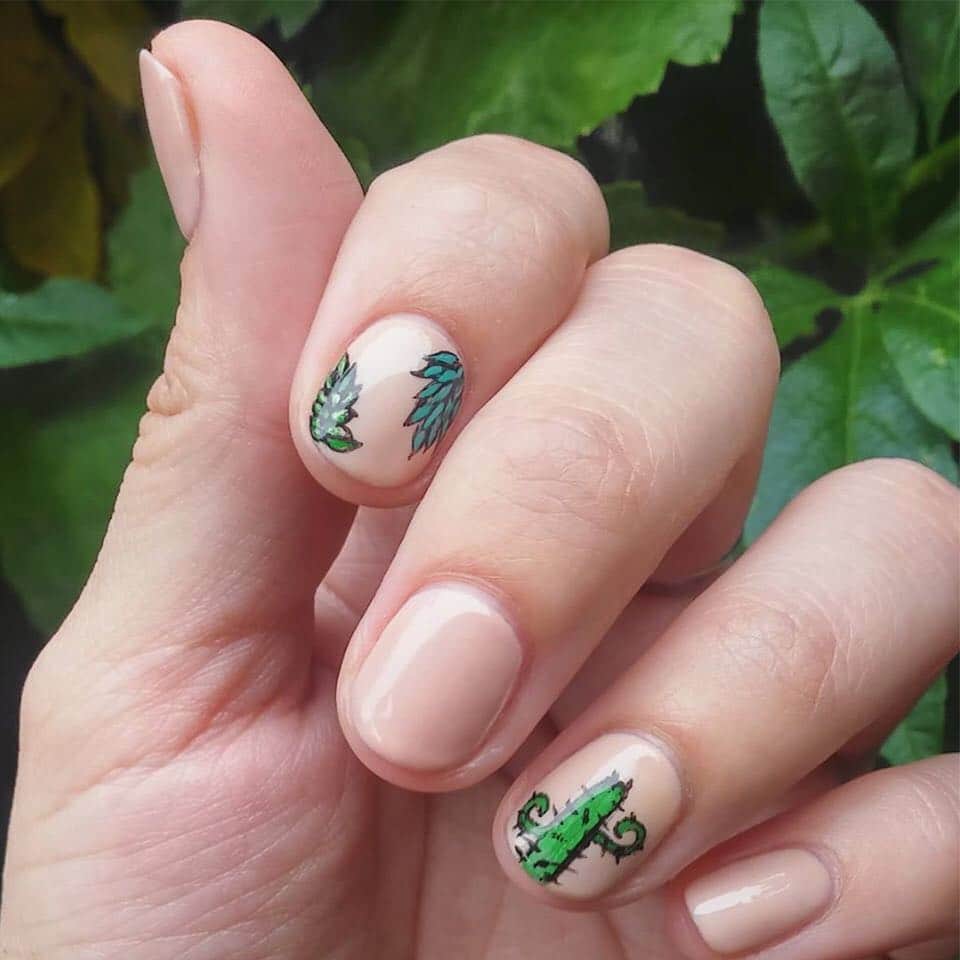 OPIさんのインスタグラム写真 - (OPIInstagram)「These nails are perfect for a desert festival @skatkat01 😉🌵#Cactus #NailArt #NudeNails #Coachella」4月5日 4時06分 - opi
