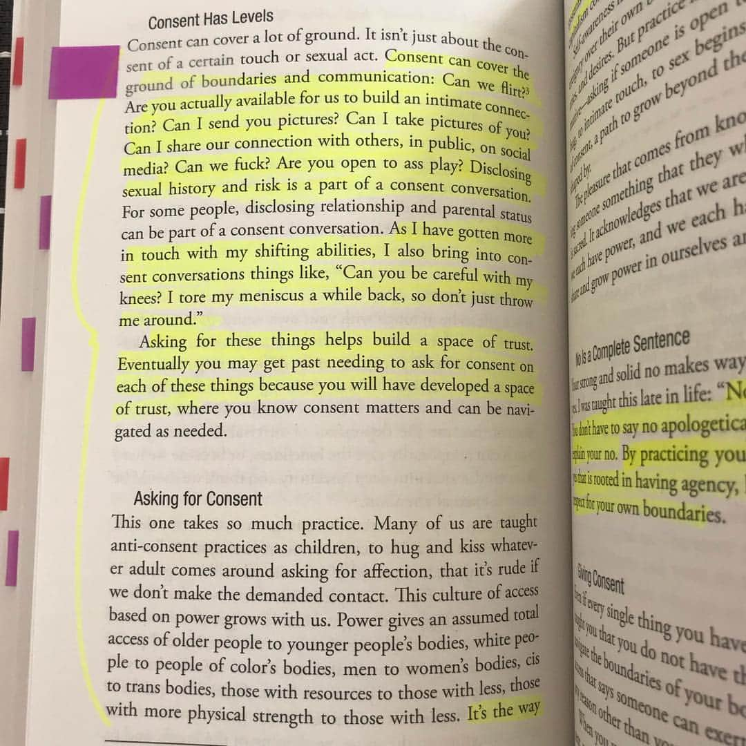 マット・マクゴリーさんのインスタグラム写真 - (マット・マクゴリーInstagram)「"Pleasure Activism: The Politics of Feeling Good" by @adriennemareebrown  # After loving Adrienne's last book, #EmergentStrategy , I was very excited about #PleasureActivism .  I've found her thoughts and methods to be very different from a lot of what I read about activism, and also really necessary for our movements.  Growing up as a boy and living as a man in this world never taught me that joy should be a priority for me.  For most of my life, in fact, a great deal of my sense of value was directly tied to how hard I could grind and push myself through difficult circumstances to achieve my goals.  This was true, not only as I competed in powerlifting and bodybuilding, but also through how I moved through life, affecting all of my decisions.  So much so, that I never imagined that there could be another way.  # In the last couple of years, I've been working on exploring what brings me joy.  This is a concept that I really hadn't even considered until not that long ago.  And with the absence of this mindset, my life was really controlled by things I felt like I *should* be doing, which is really based in obligation.  I was constantly living in a state of feeling guilty for not living up to my own expectations, or overwhelmed by trying to fulfill the obligations that I thought that I *should* fulfill.  And this was true across all areas of my life, from friendships to family, and activism to my career.  # I love how this book urges us to get in touch with our deepest desires, and pleasure itself.  People of all genders have been socialized one way or another, away from being in touch with what gives us pleasure, especially during sex.  As a straight man, it's actually been a pretty new journey for me to understand that I could say 'no' to sex, without feeling shame for it. If “no” doesn’t feel like an option, our “yes” will always lack clarity. # Activism can be very difficult, especially for those that are directly targeted by oppression.  Even for myself, I have been understanding more and more, that we must pursue joy if we are going to be able to sustain ourselves in this work.  # My Booklist: bit.ly/mcgreads (link in bio) #McGReads」4月5日 4時48分 - mattmcgorry