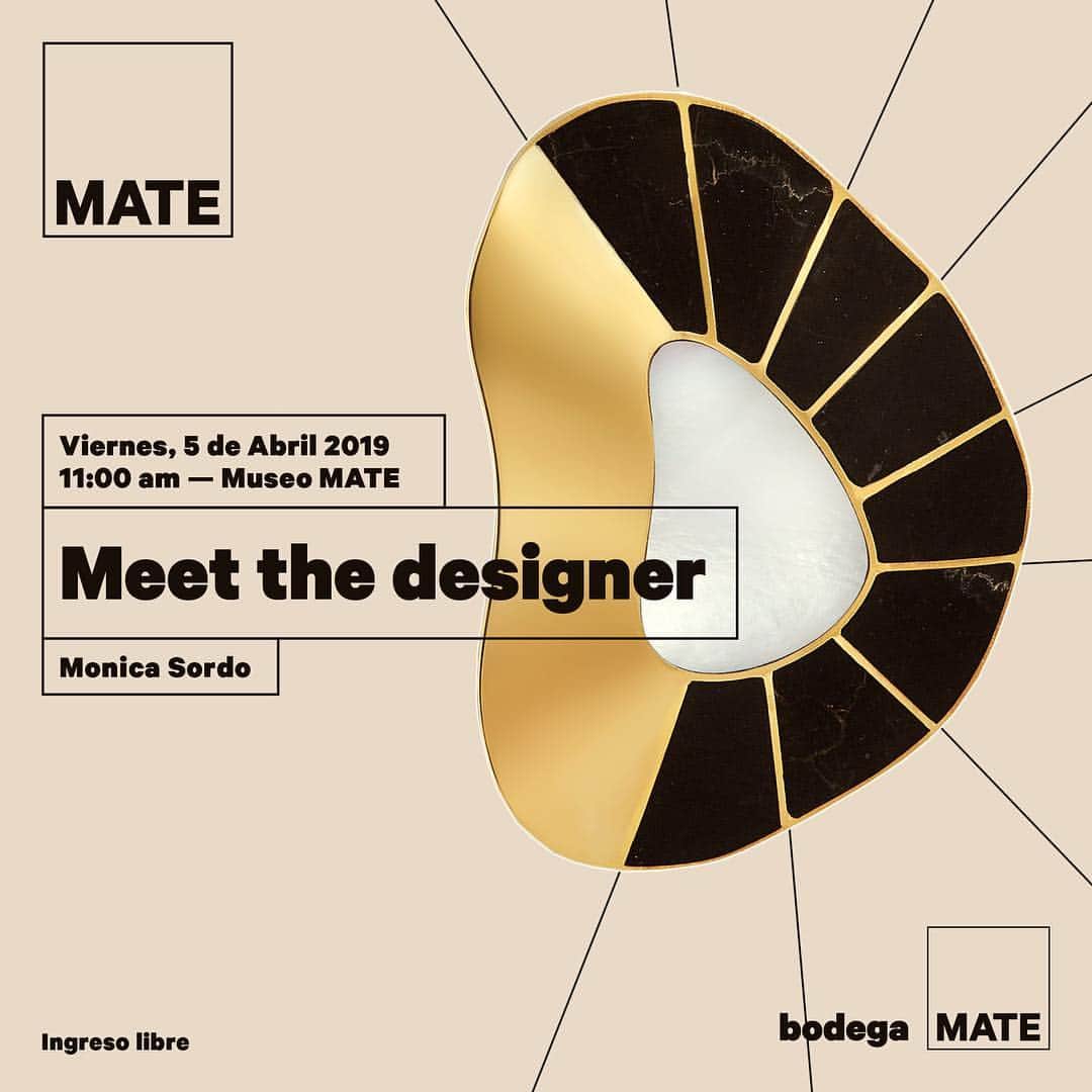 Monica Sordoのインスタグラム：「Tomorrow we will be talking Design, innovation and craftsmanship at @museomate as part of the official @artlimaoficial schedule! ✨ can’t wait to see you all! #MonicaSordo #BodegaMate #MadeInPeru ✨ Art work by @gimaskrey ✨」