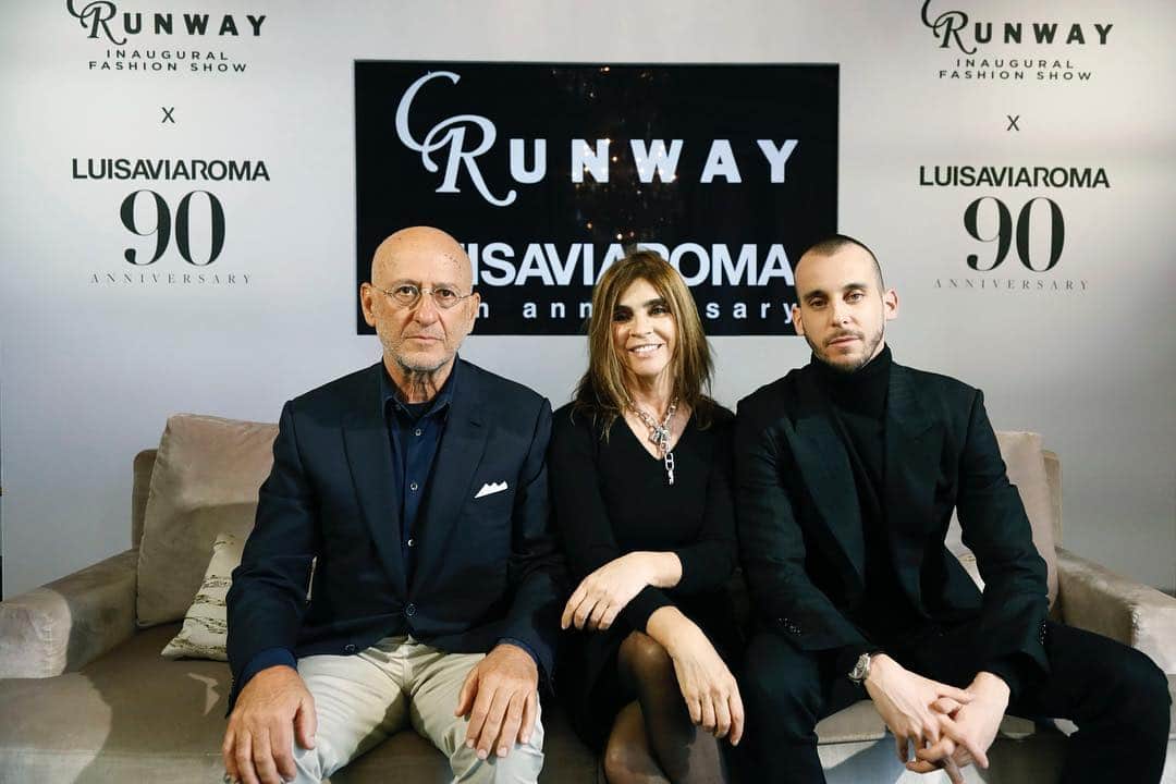 カリーヌ・ロワトフェルドのインスタグラム：「Pleased to announce the inauguration of our new venture CR RUNWAY and to join forces with @luisaviaroma in celebration of their 90th anniversary! See you in Florence!! 😉 June 2019  @luisaviaroma @andreapanconesi @vladimirrestoinroitfeld @crstudio @crfashionbook」