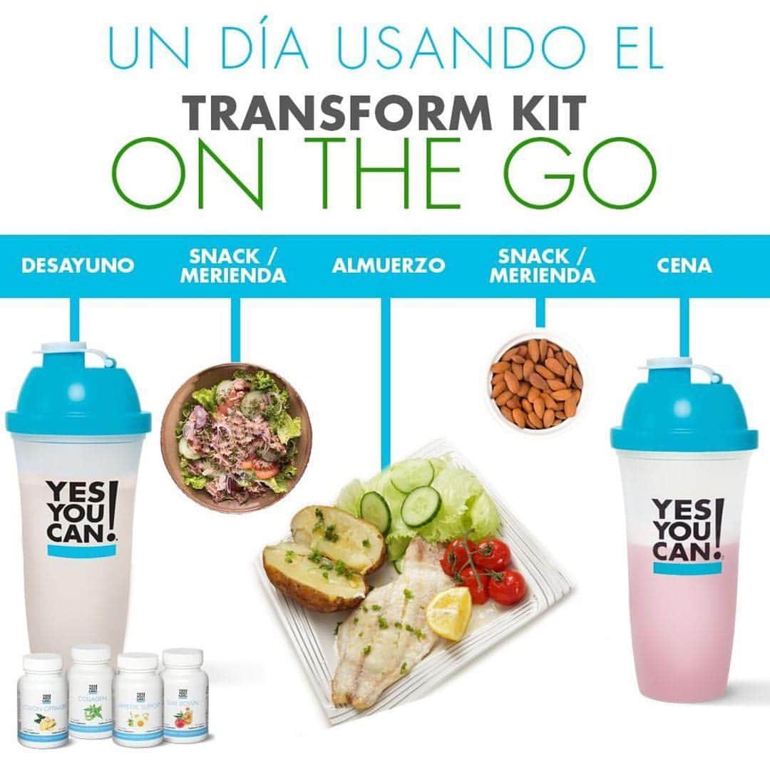 Gaby Espinoさんのインスタグラム写真 - (Gaby EspinoInstagram)「¿Cómo es un día usando el Transform Kit On The Go de #YesYouCan? ⠀ . ⠀ 1⃣ Empieza tu mañana con el #MealReplacement de tu preferencia acompañado de tus 4 Suplementos (#ColonOptimizer, #Collagen, #AppetiteSupport y #SlimDown) ⠀ .⠀ 2⃣ Continúa con un #snack ligero y #saludable como una pequeña #ensalada de atún. ⠀ .⠀ 3⃣ De #almuerzo, recuerda seguir los pasos de tu #GuíaDeNutricion para tener una #comida balanceada con #proteína, carbohidratos, y grasas saludables. ⠀ .⠀ 4⃣ Para el segundo snack del día, #almendras. ⠀ .⠀ 5⃣ Finaliza tu día con un sabor diferente de Meal Replacement. ⠀ . ⠀ ¡Y listo! Sencillo, nutritivo, y delicioso. Obtén tu Kit de #YesYouCan a través de yesyoucan.com/gabyespino o llama YA al 786-757-4110」4月5日 21時50分 - gabyespino