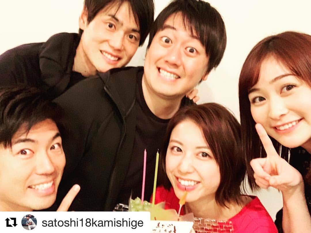 西村まどかさんのインスタグラム写真 - (西村まどかInstagram)「サプライズでシューイチのOP曲流しながらケーキまで用意してくれてた🥺🎈いつも楽しくて優しくしてもらってました🔆 ありがとうございました💐 ㅤㅤㅤㅤㅤㅤㅤㅤㅤㅤㅤㅤㅤ #Repost @satoshi18kamishige ・・・ シューイチお天気担当の西村まどかちゃんが番組を卒業となり、シューイチアナウンサーチームで送別たこ焼きパーティーをしました。 たこ焼きは大阪人の私が生地作りから焼きまで担当。我ながらうまくできました！ まどかちゃん2年間お疲れ様でした！ #西村まどか #佐藤義朗 #安村直樹 #岩田絵里奈 #シューイチ #たこ焼き」4月5日 13時06分 - madoka_nsmr